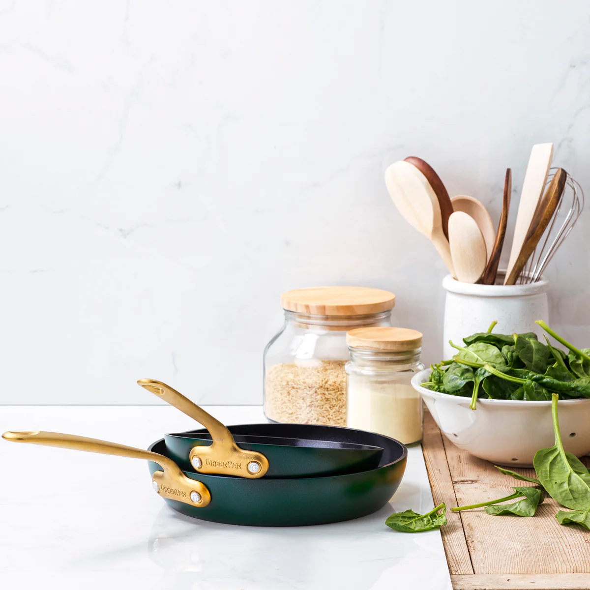 Craft Ceramic Nonstick 8 and 11 Frypan Set | Forest Green