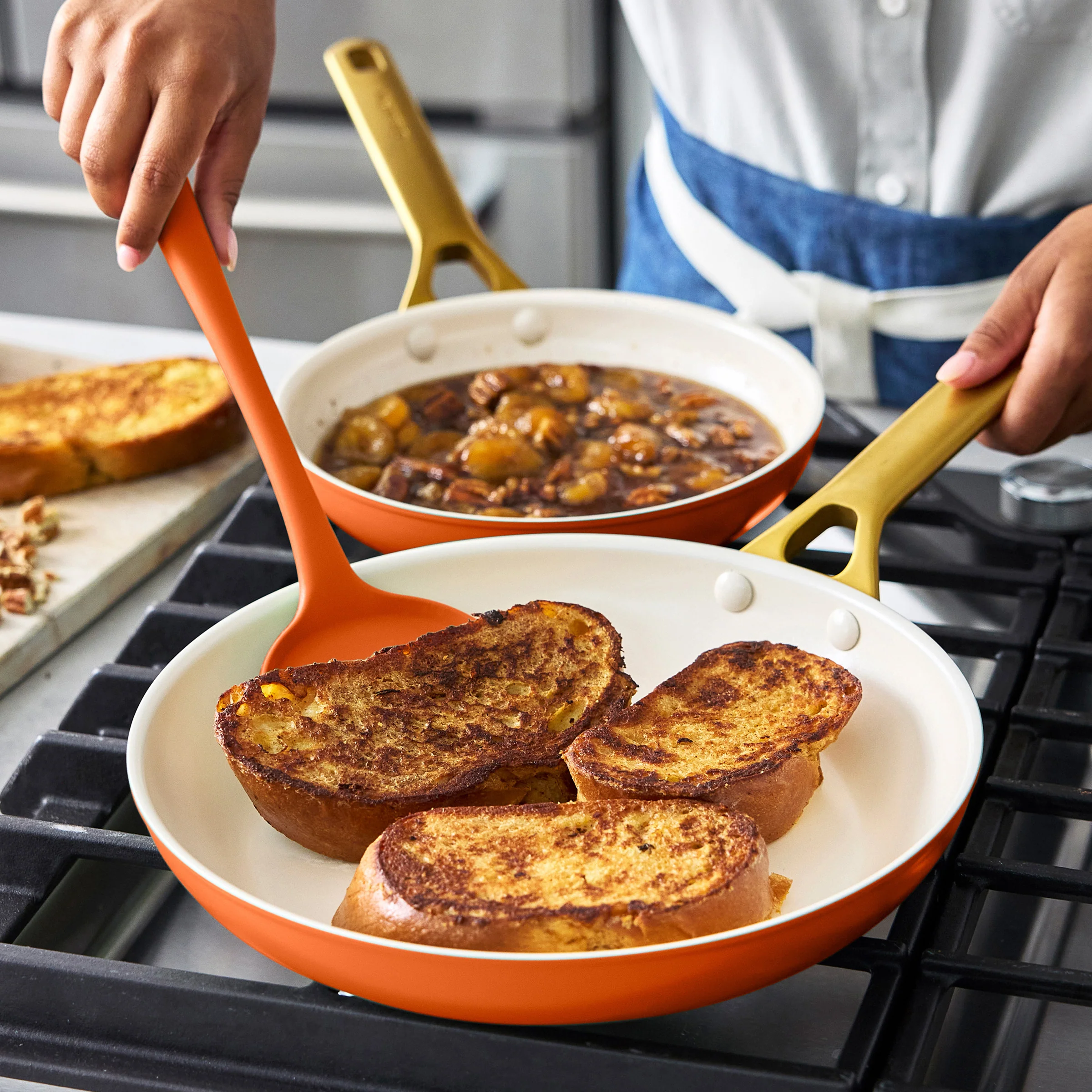 Reserve Pro Ceramic Nonstick 8, 10 and 12 Frypan Set | Harvest