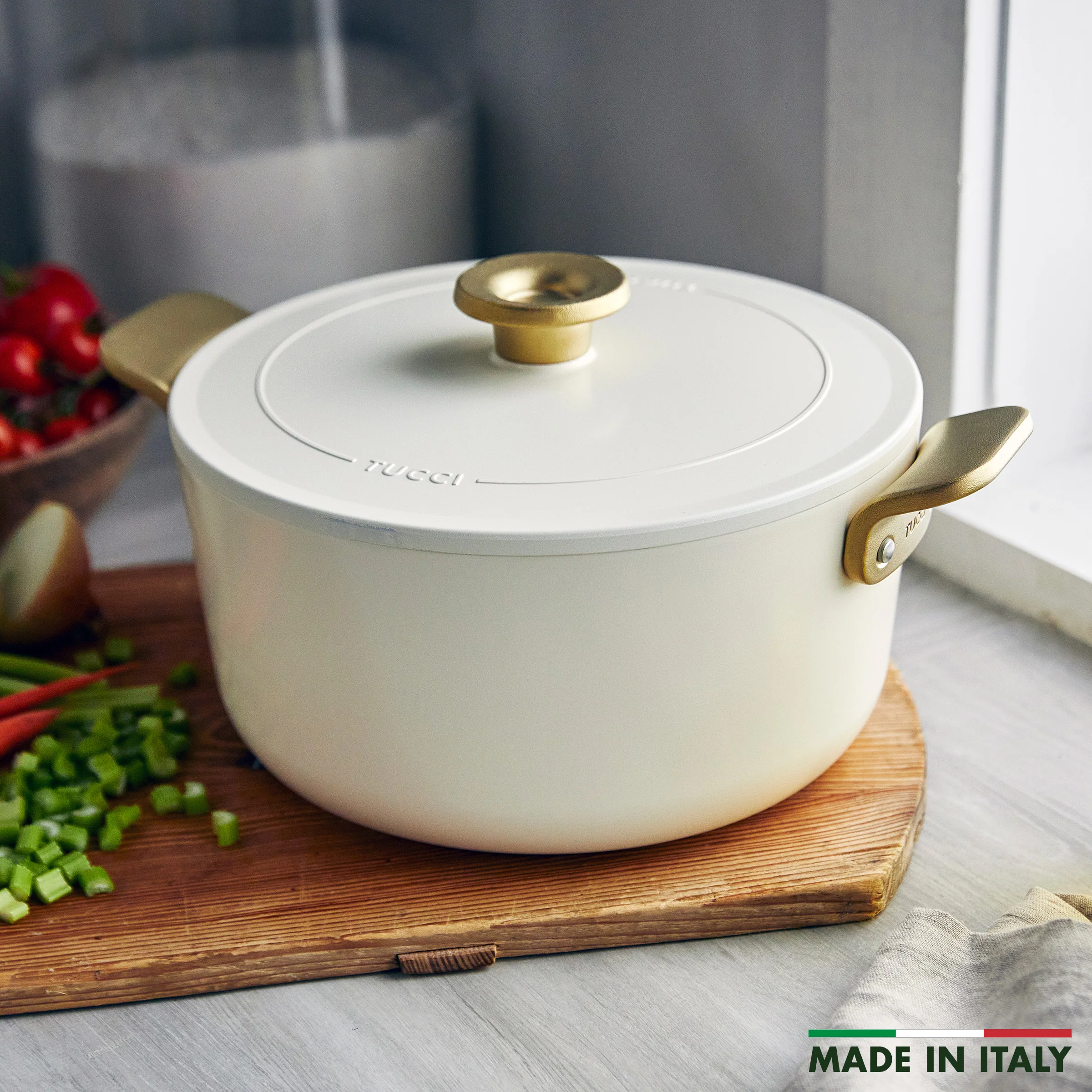 Stanley Tucci™ Ceramic Nonstick 6.5-Quart Dutch Oven | Carrara White