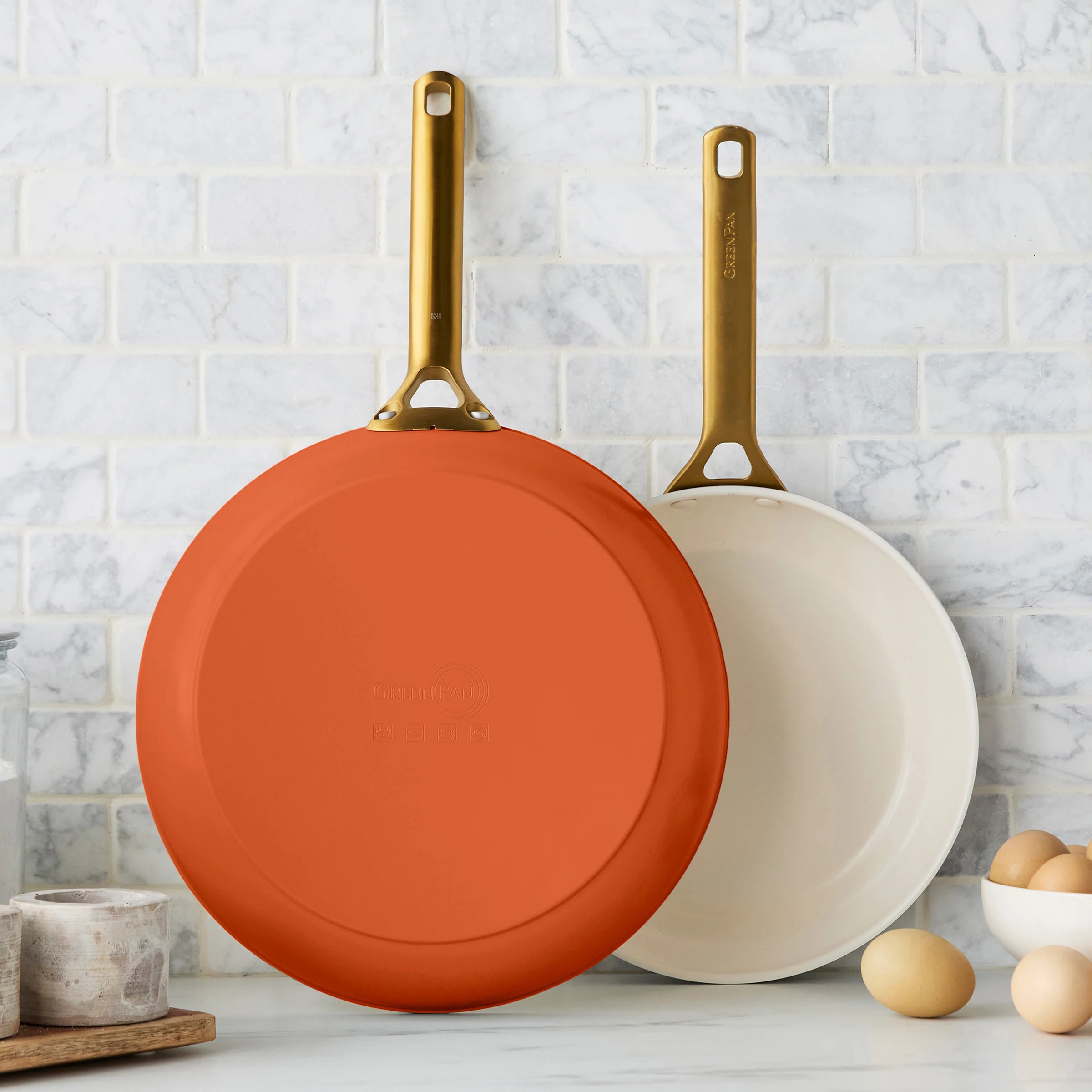 Reserve Pro Ceramic Nonstick 10 and 12 Frypan Set | Harvest