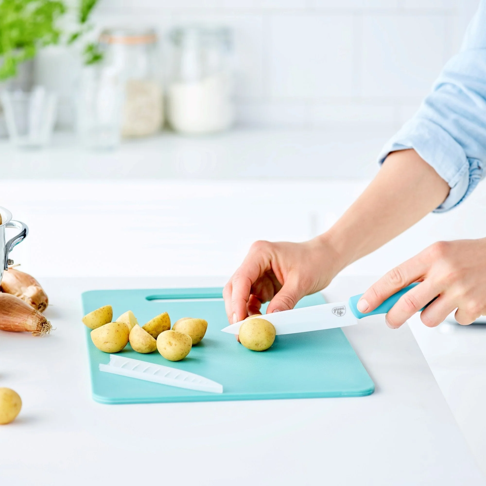 GreenLife Cutting Board Set | Turquoise