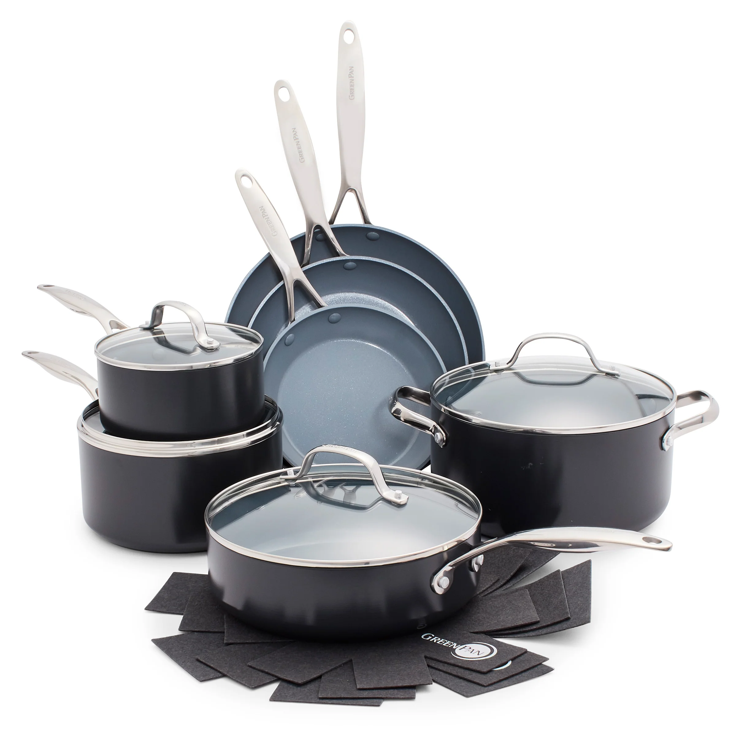 Valencia Pro Ceramic Nonstick 11-Piece Cookware Set | Gray