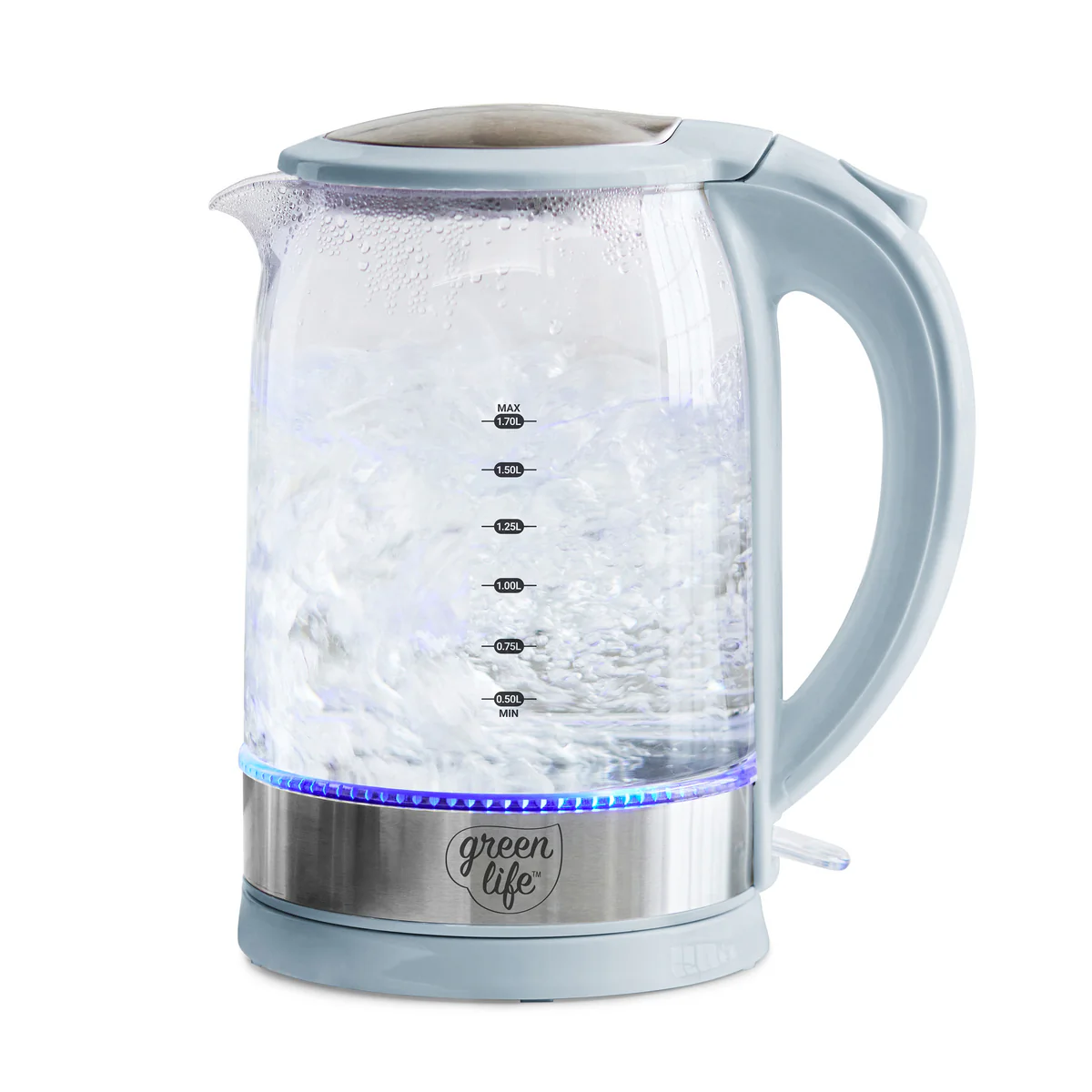 GreenLife Qwik & EZ Glass Kettle | Blue Haze