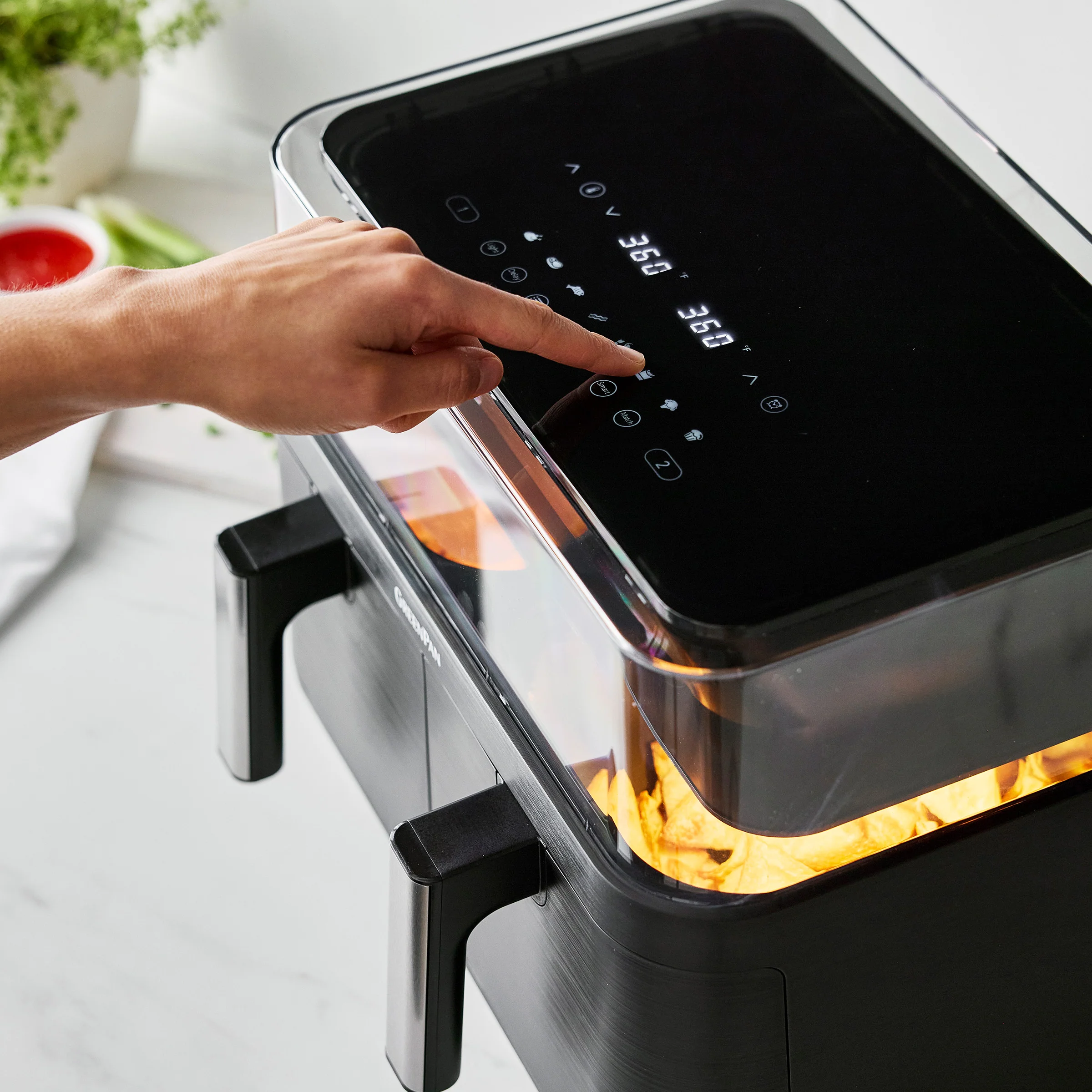 Bistro 10-Quart 360˚ Clear View Double Air Fryer