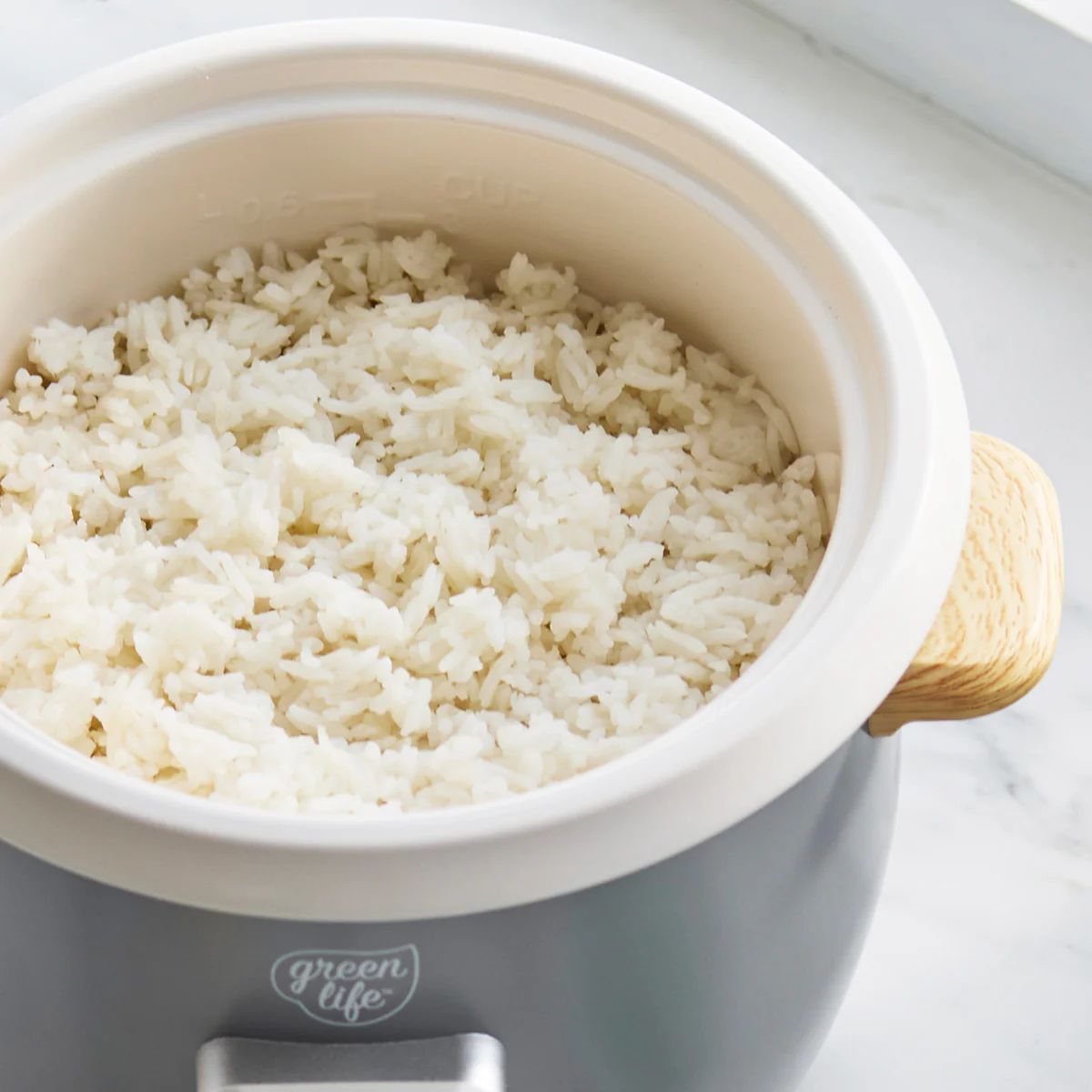 GreenLife 6-Cup Rice Cooker | Quartz Gray