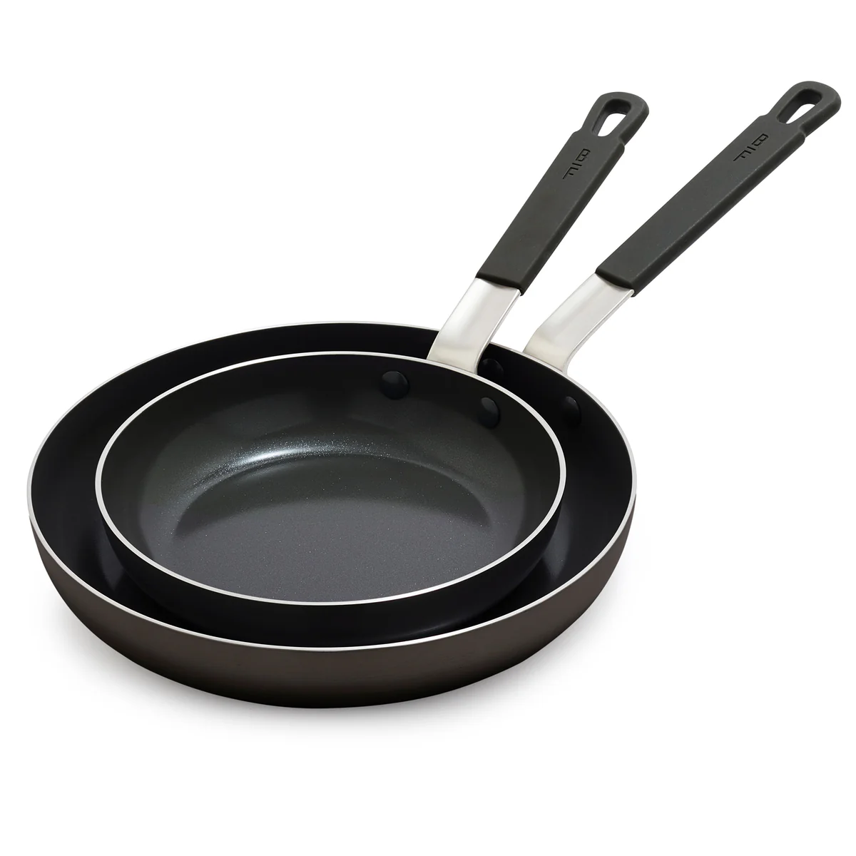 Bobby Flay by GreenPan Professional Ceramic Nonstick 8 and 10 Frypan Set | Black