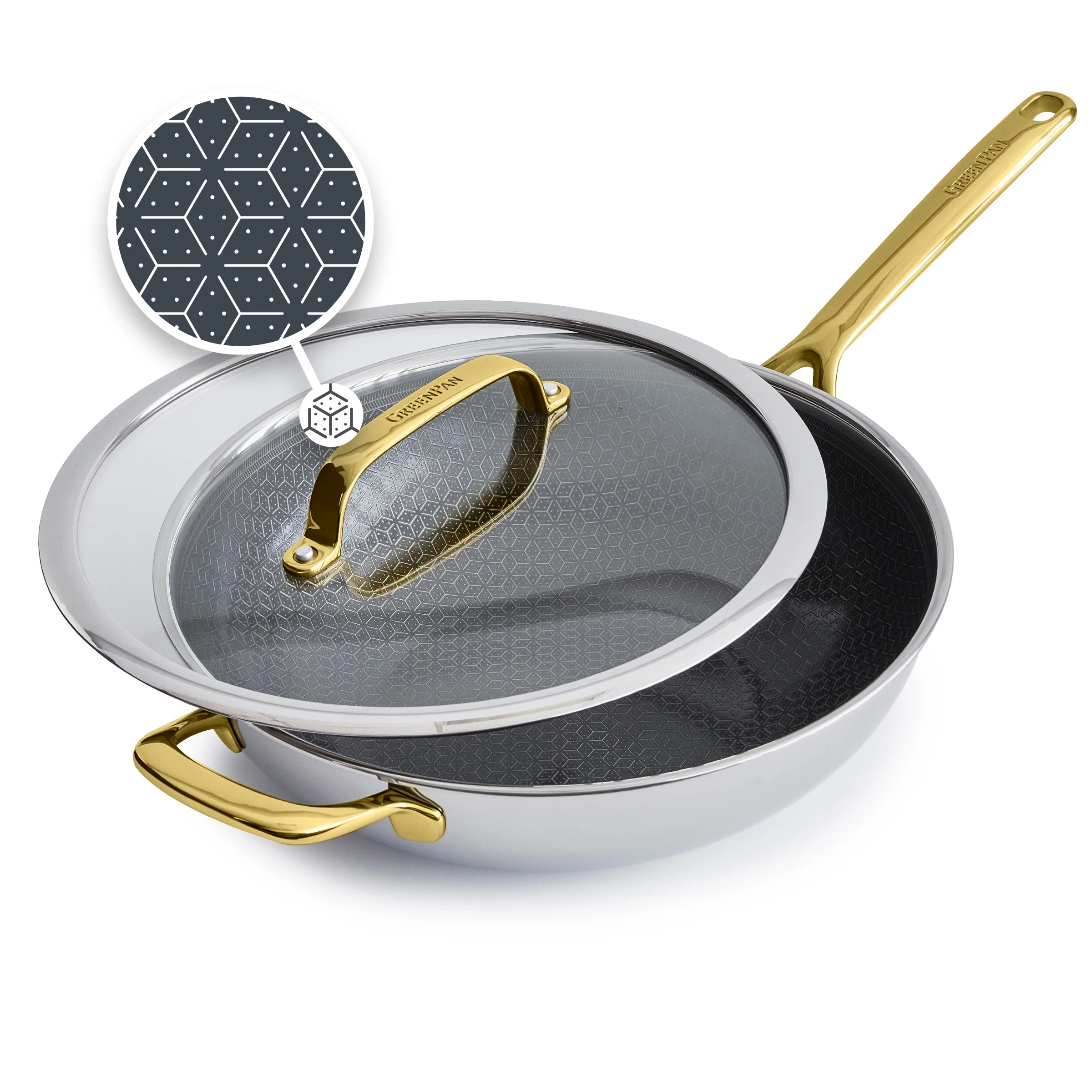 Spectra Gold Thermobond Hybrid Ceramic Nonstick 12 Wok with Lid