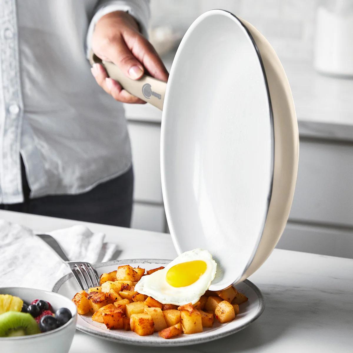 Dover Ceramic Nonstick 8 and 10 Frypan Set | Taupe