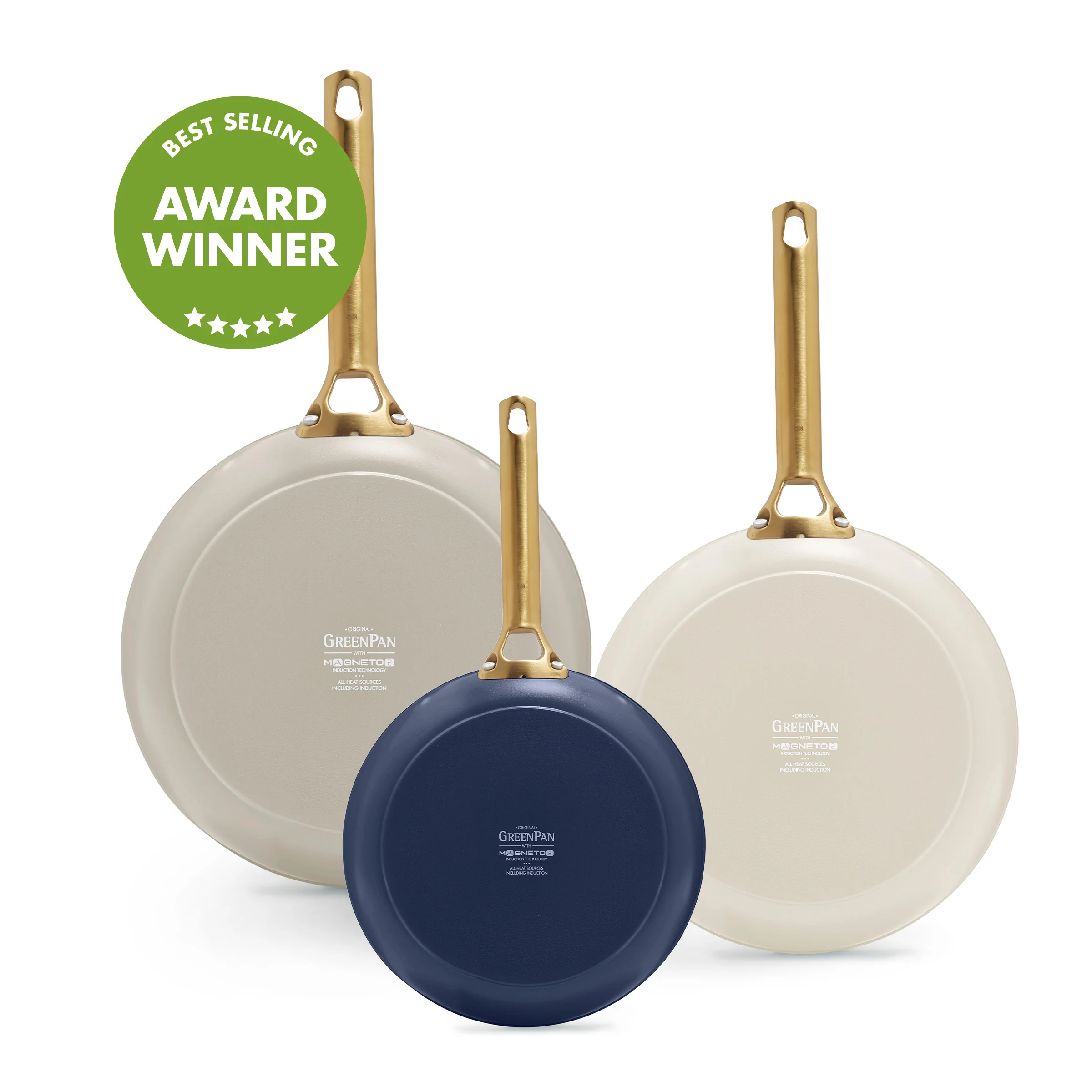 Reserve Ceramic Nonstick 8, 10 and 12 Frypan Set | Multicolor