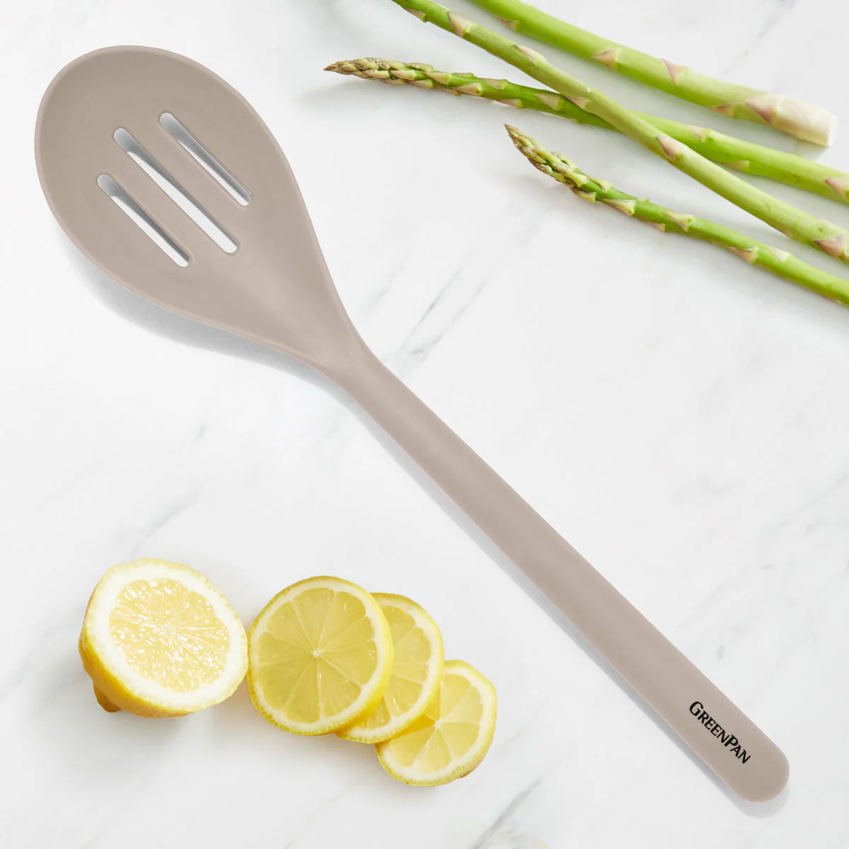 Platinum Silicone Slotted Spoon | Taupe