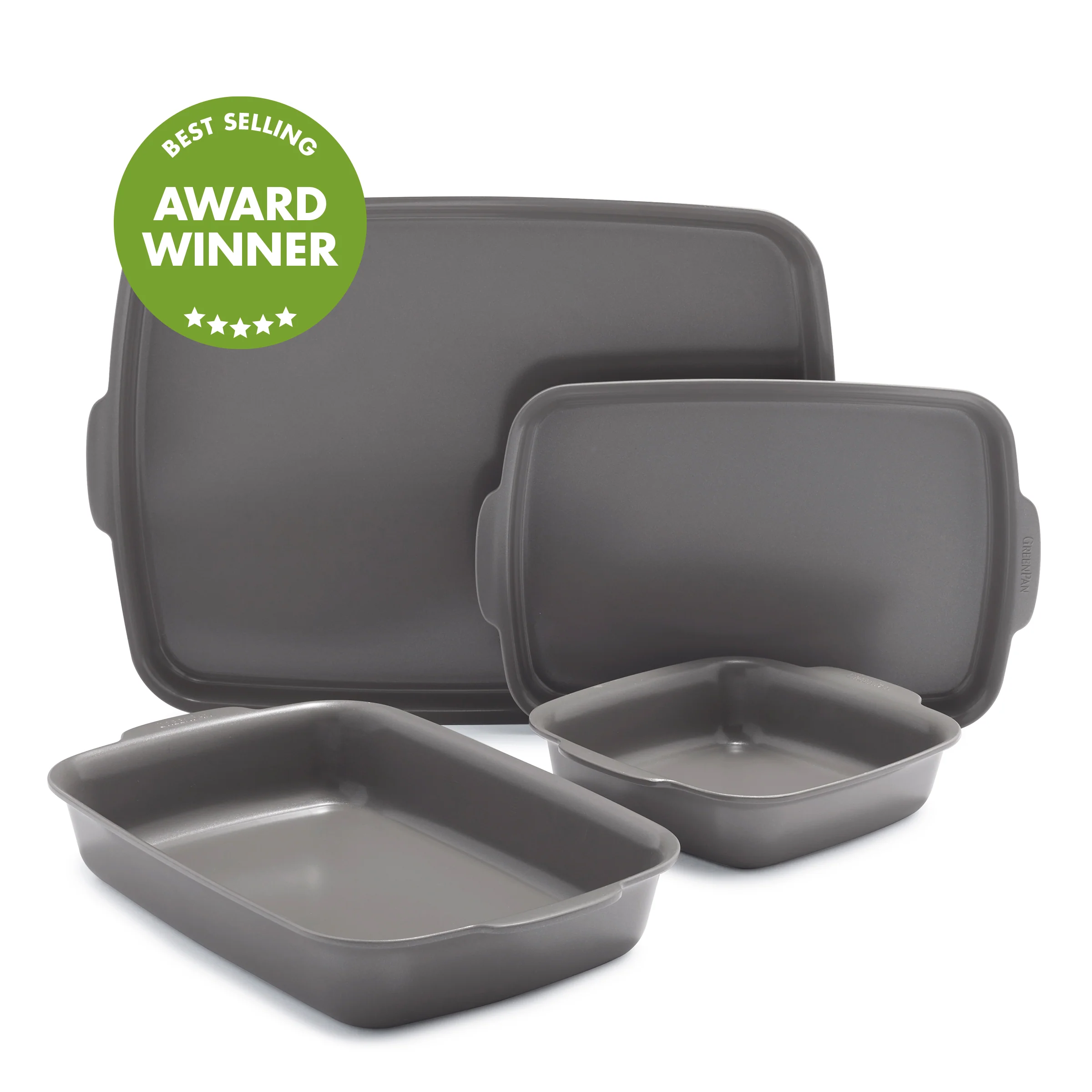 Premiere Ovenware Ceramic Nonstick 4-Piece Set | Gray
