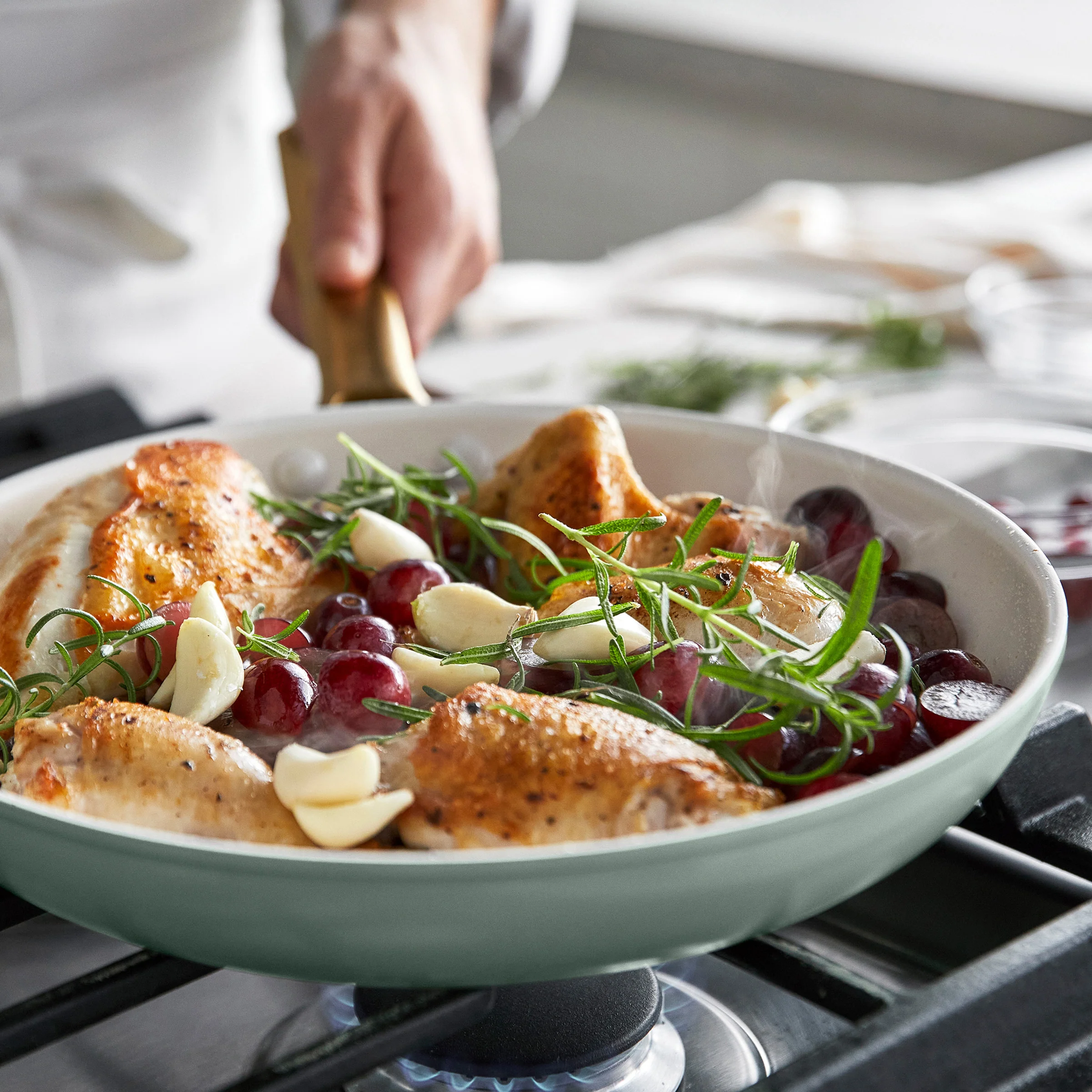 Reserve Pro Ceramic Nonstick 8, 10 and 12 Frypan Set | Moss