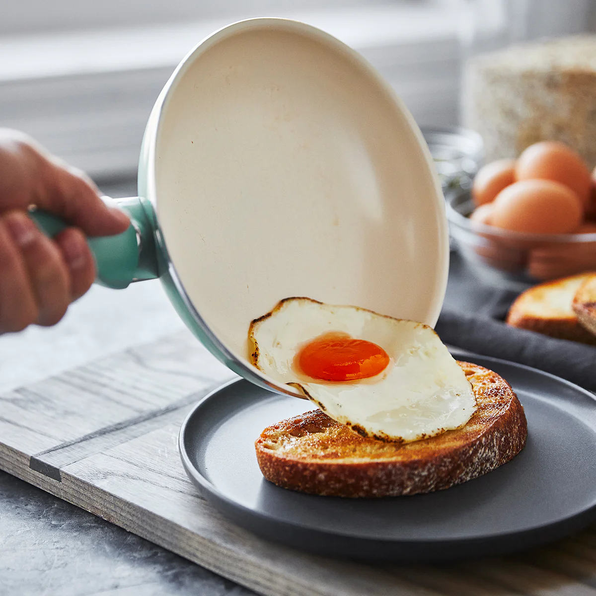 Rio Ceramic Nonstick 7, 9.5 and 11 Frypan Set | Turquoise