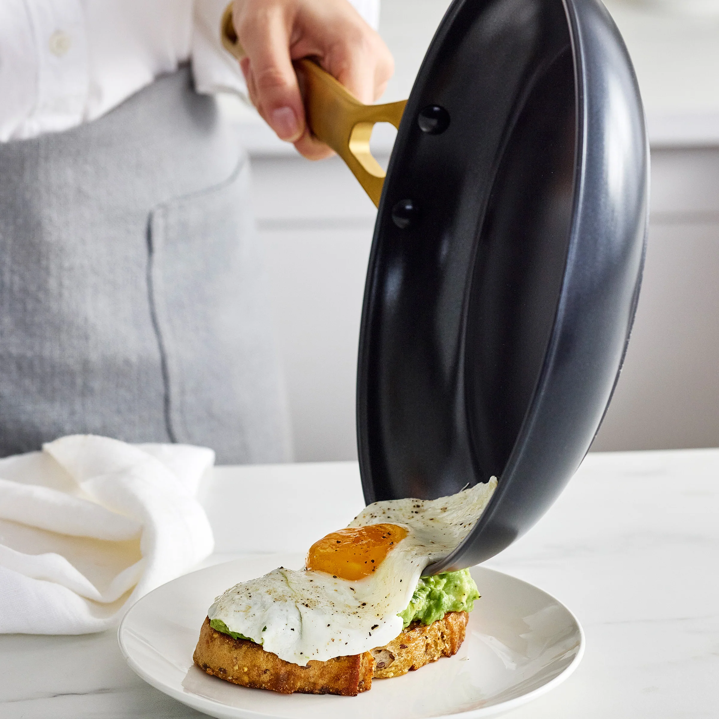 Reserve Pro Ceramic Nonstick 8, 10 and 12 Frypan Set | Black