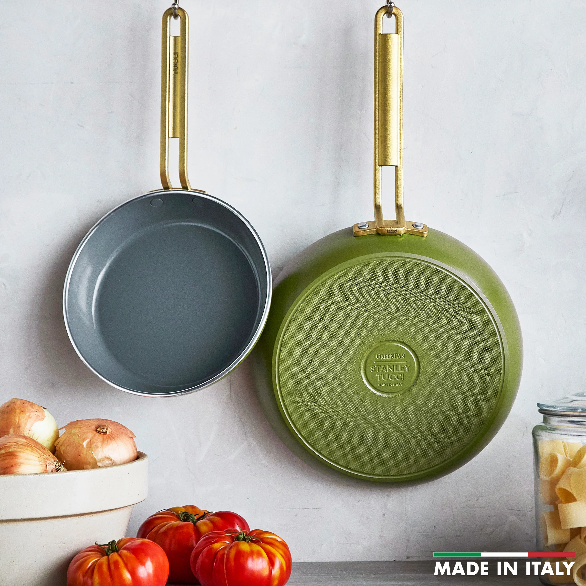 Stanley Tucci™ Ceramic Nonstick 8 and 10 Frypan Set | Tuscan Olive