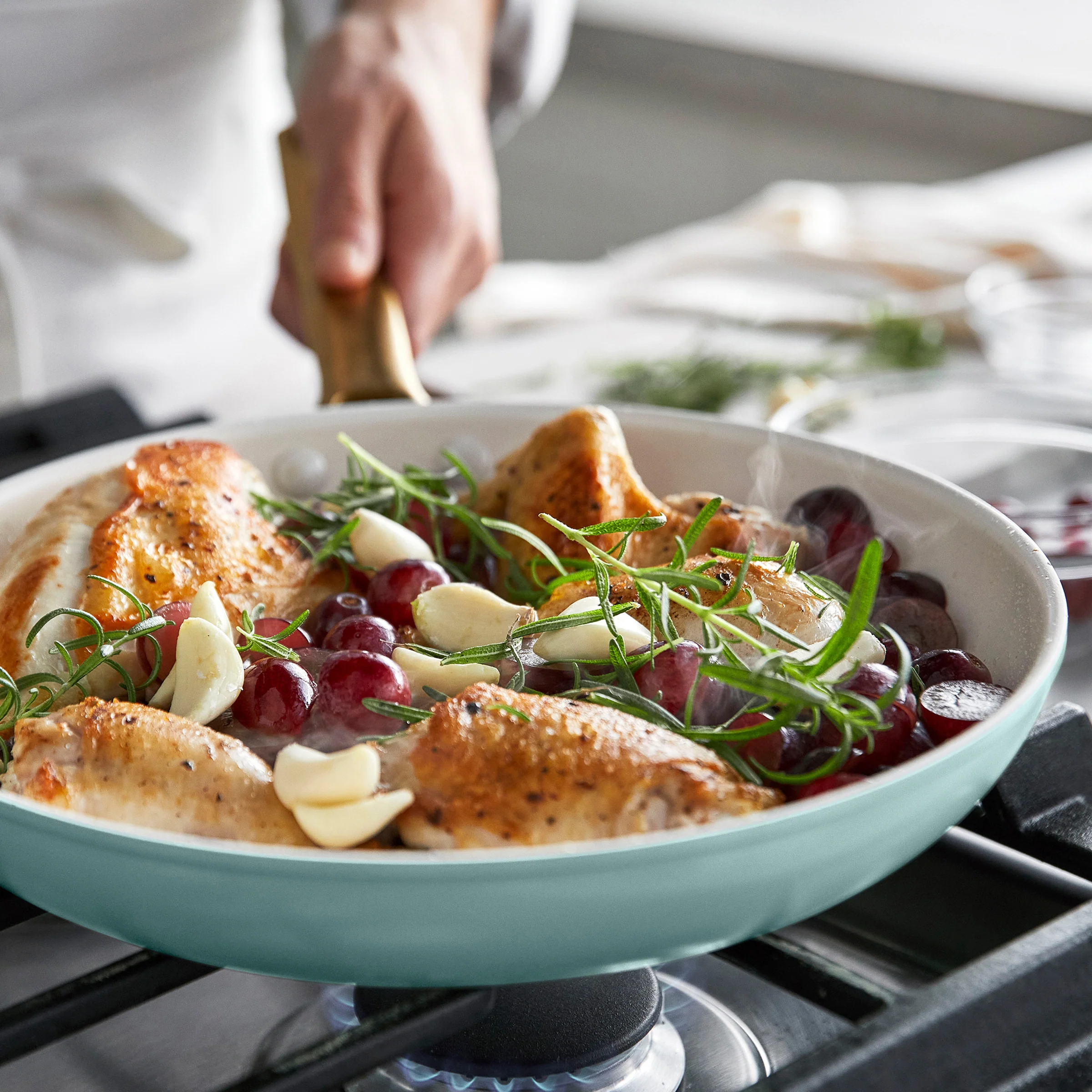 Reserve Pro Ceramic Nonstick 8, 10 and 12 Frypan Set | Seaside