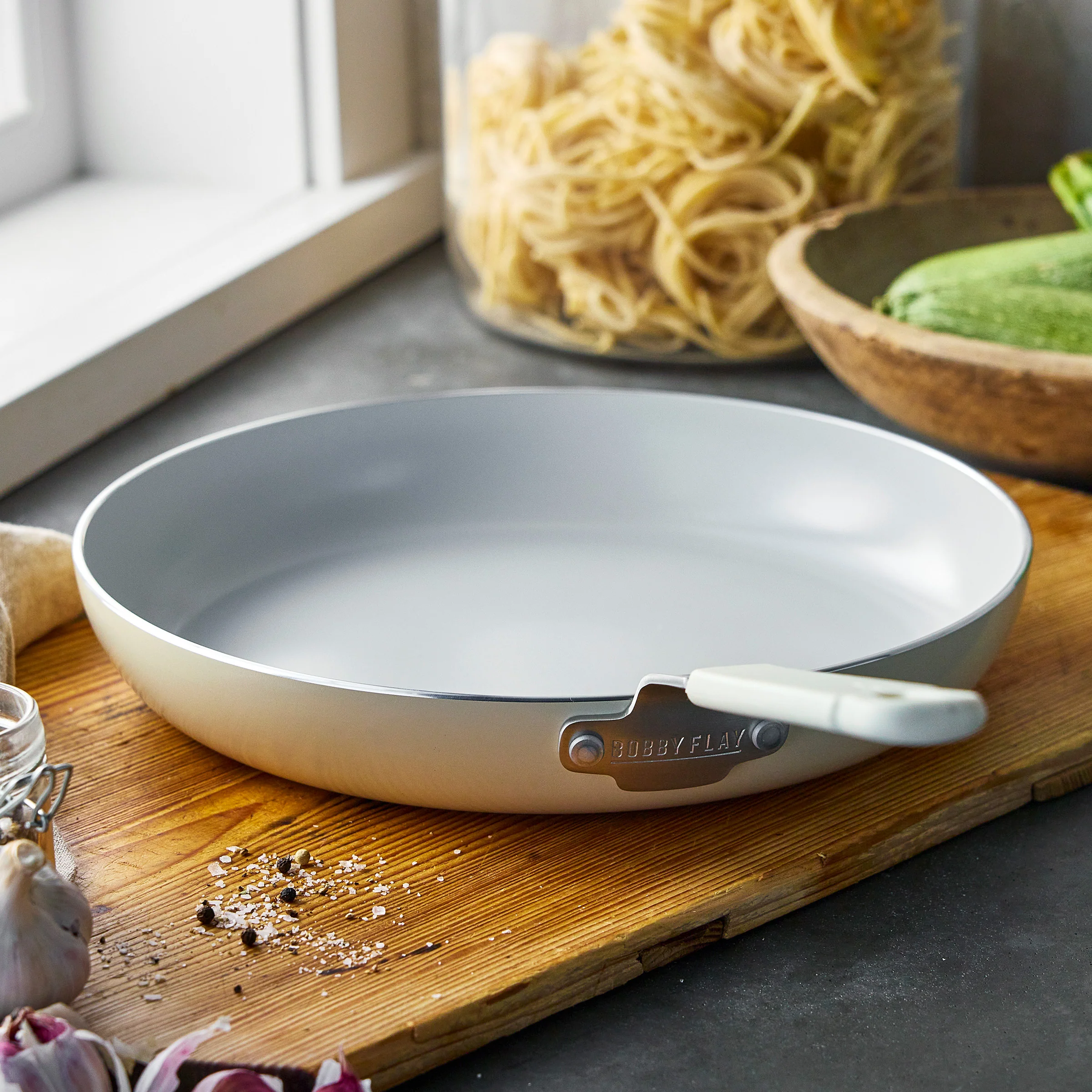 Bobby Flay by GreenPan Professional Ceramic Nonstick 12 Frypan | Cream