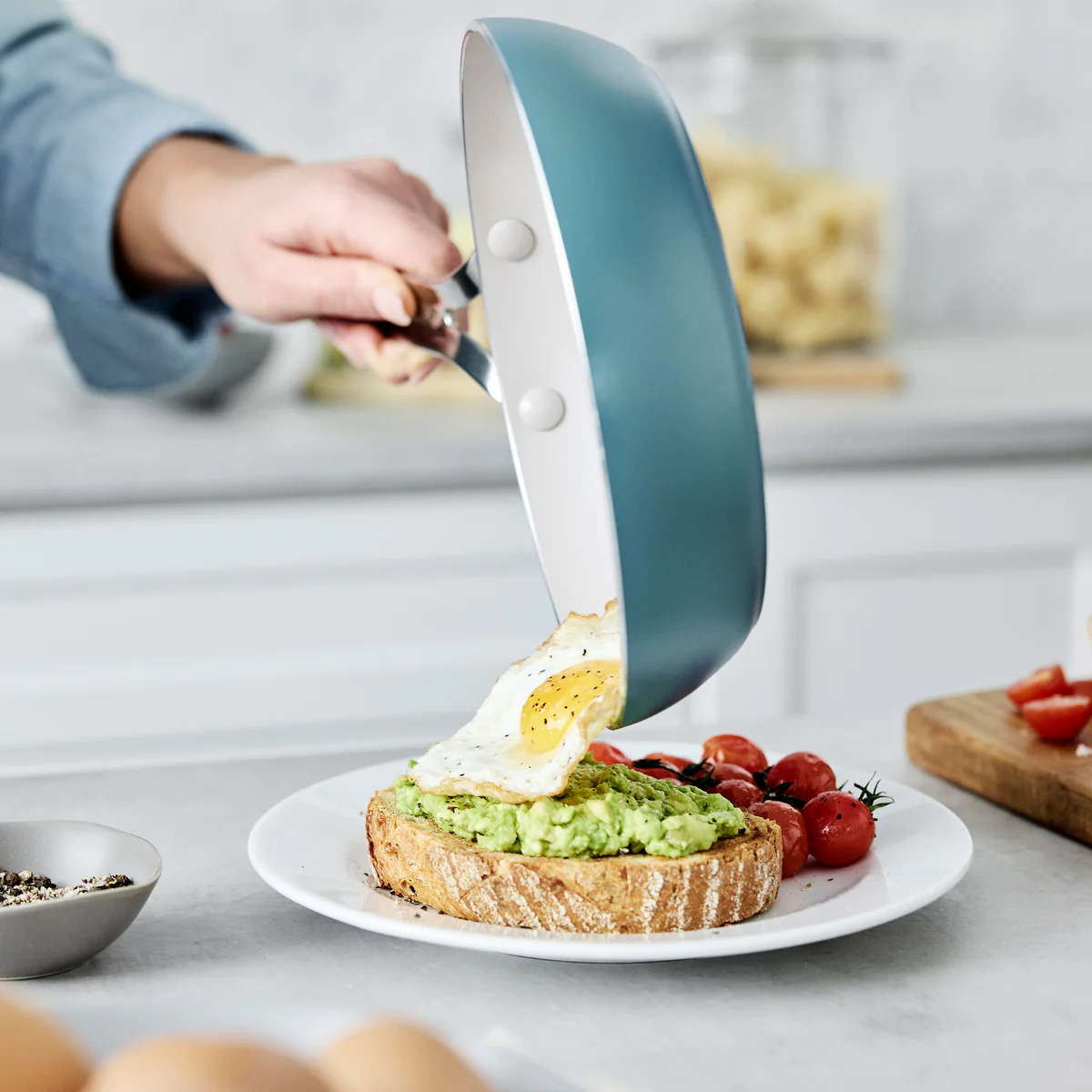 Nova Ceramic Nonstick 8 and 10 Frypan Set | Deep Teal