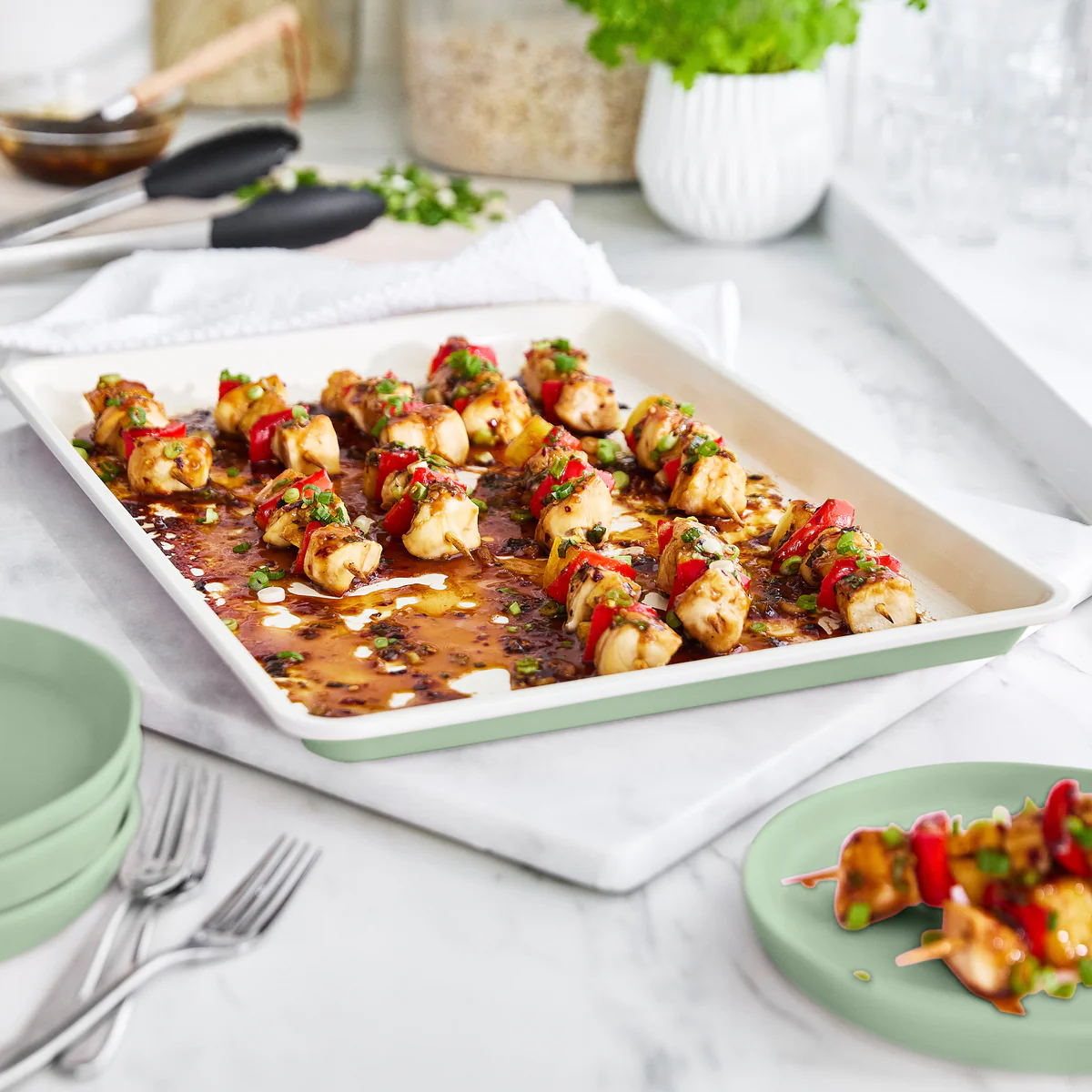 GreenLife Ceramic Nonstick 18 x 13 Cookie Sheet | Sage Green