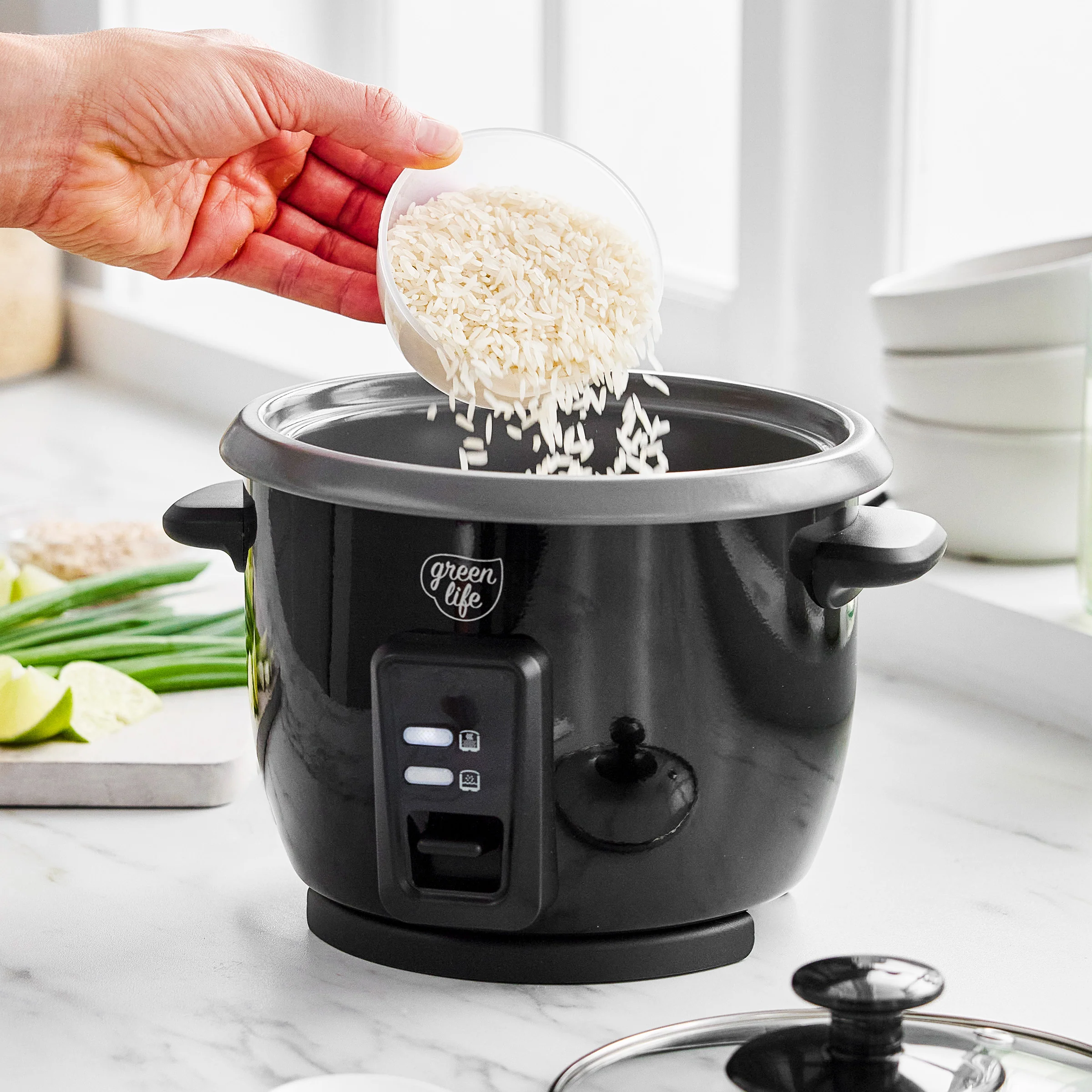 GreenLife 6-Cup Rice Cooker | Black