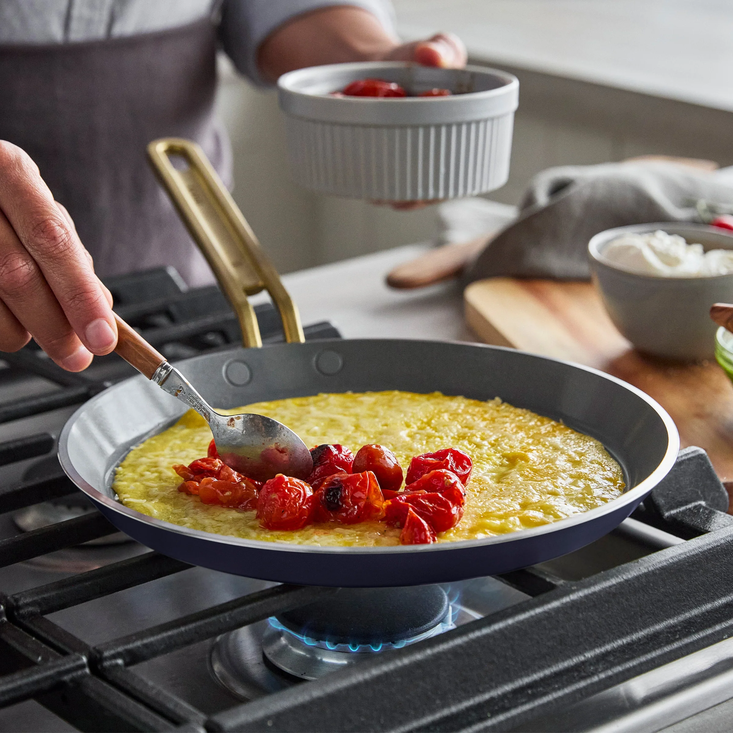 Stanley Tucci™ Ceramic Nonstick 10 Crepe and Omelette Pan | Marino Blue