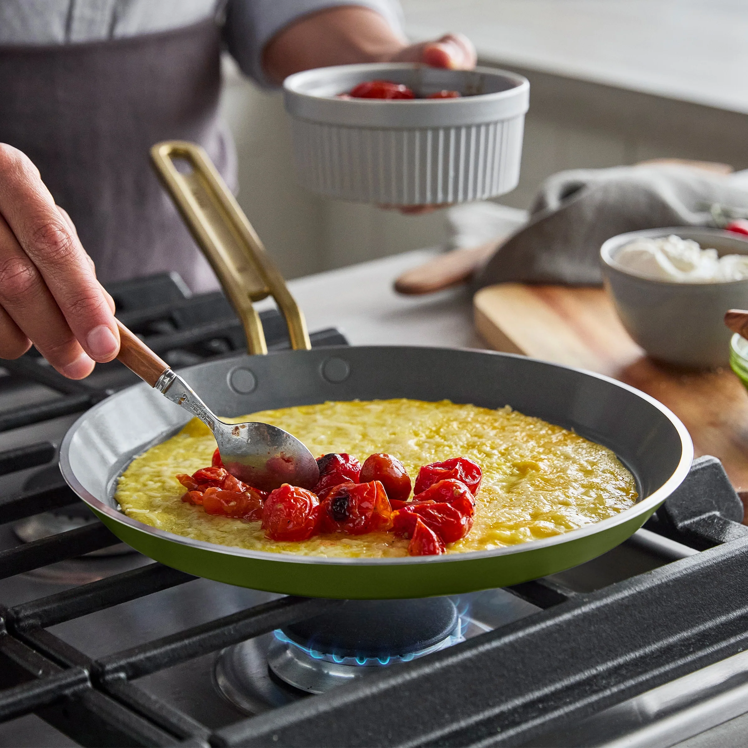 Stanley Tucci™ Ceramic Nonstick 10 Crepe and Omelette Pan | Tuscan Olive