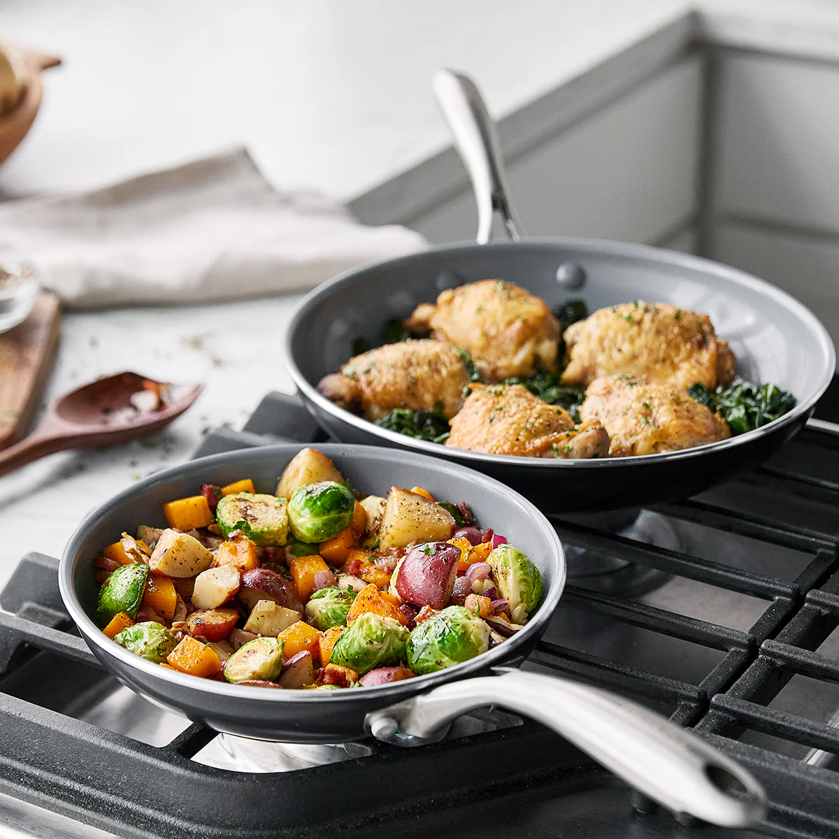 Swift Ceramic Nonstick 8 and 10 Frypan Set