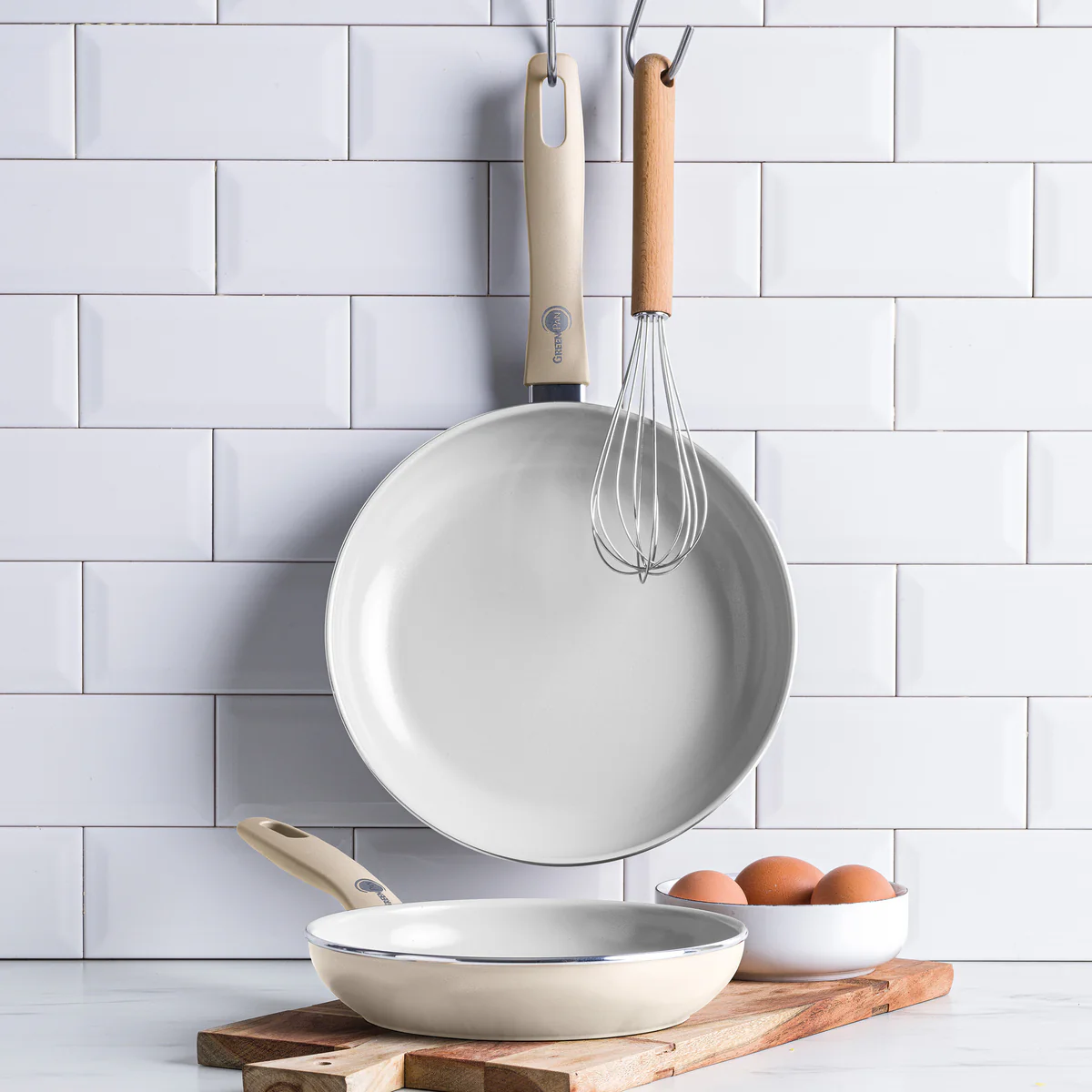 Dover Ceramic Nonstick 8 and 10 Frypan Set | Taupe