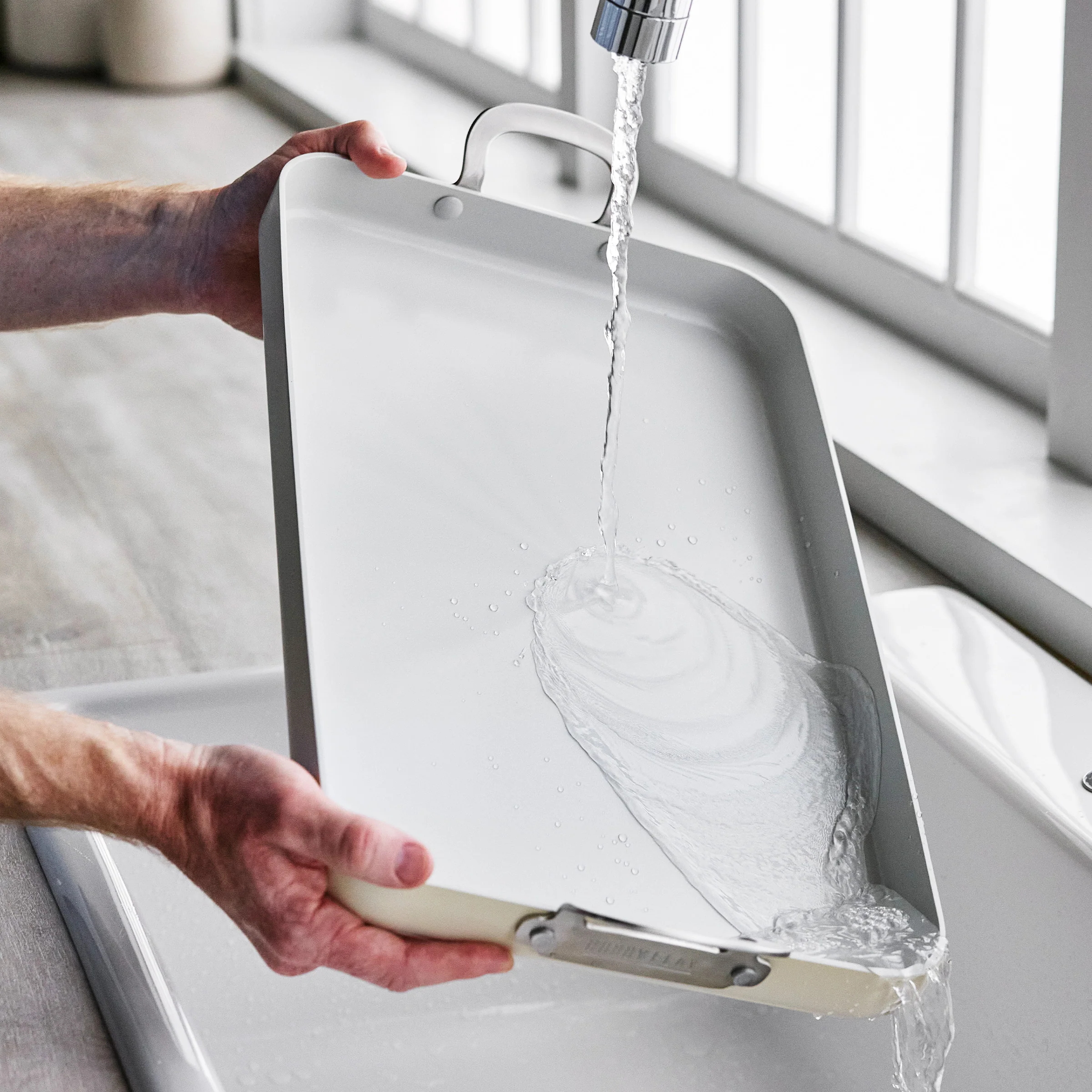 Bobby Flay by GreenPan Professional Ceramic Nonstick 18 x 11 Double Burner Griddle | Cream