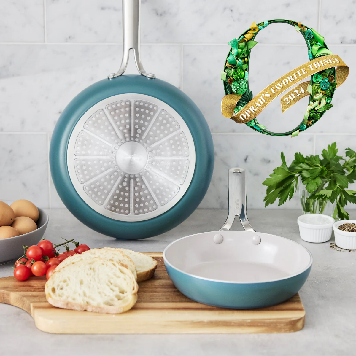 Nova Ceramic Nonstick 8 and 10 Frypan Set | Deep Teal