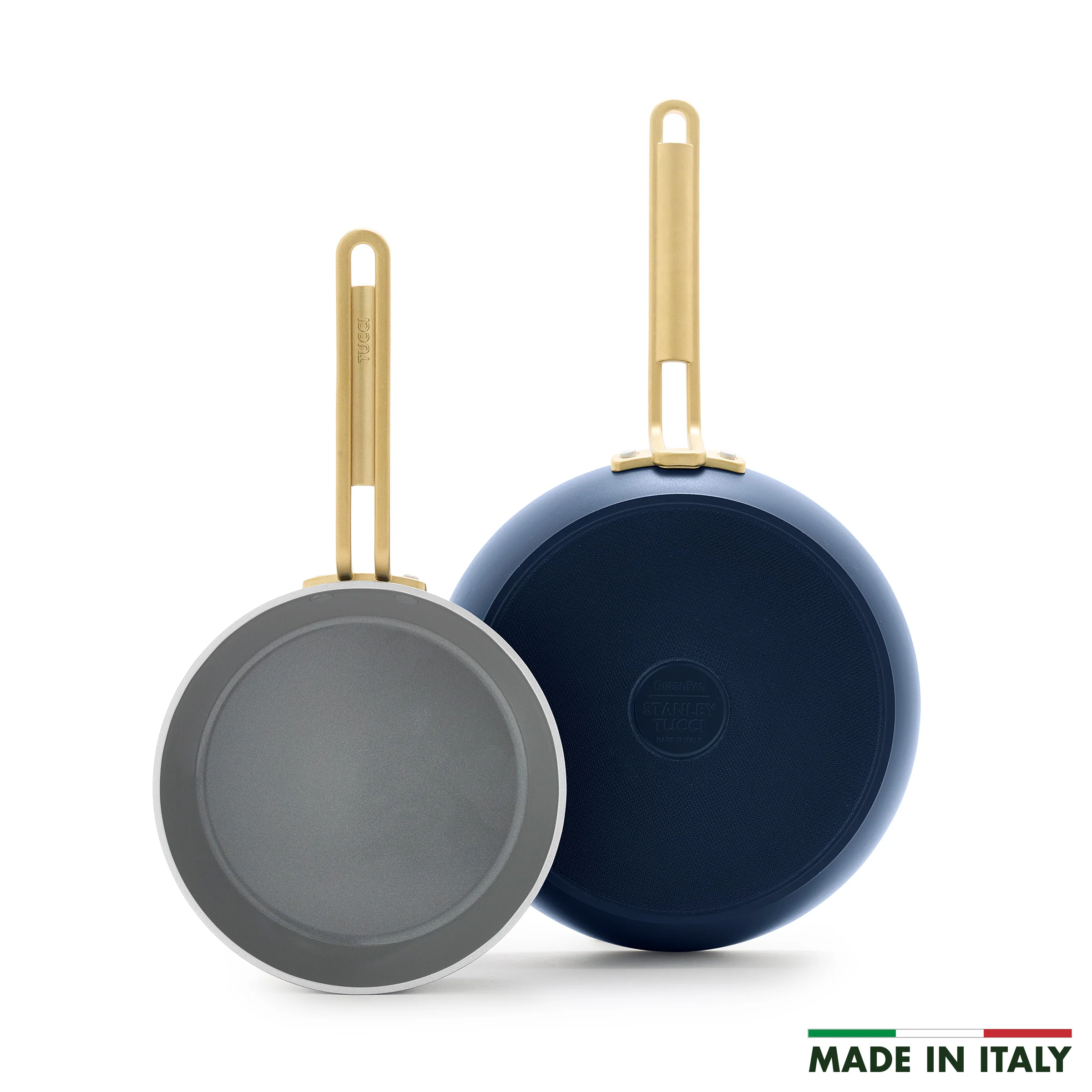 Stanley Tucci™ Ceramic Nonstick 8 and 10 Frypan Set | Marino Blue