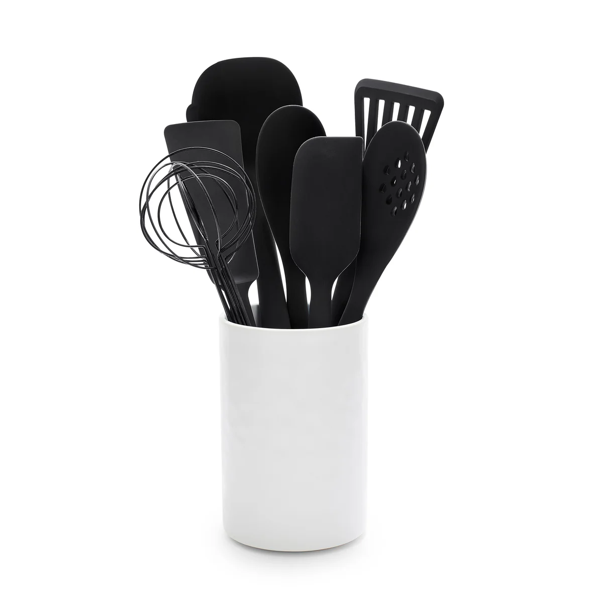 Premiere Silicone 8-Piece Utensil and Crock Set | Black