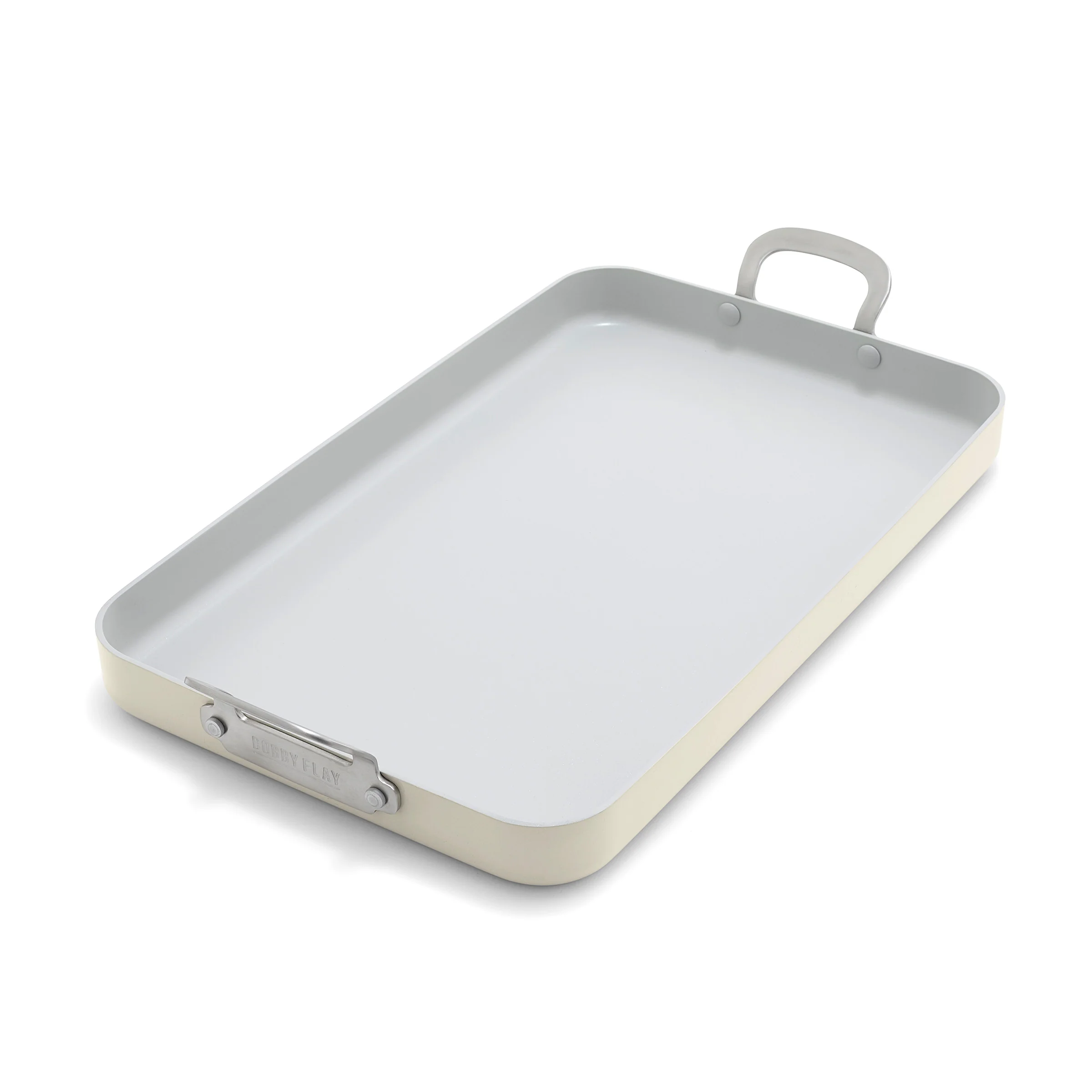 Bobby Flay by GreenPan Professional Ceramic Nonstick 18 x 11 Double Burner Griddle | Cream