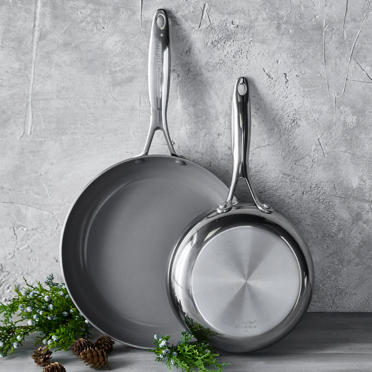 Valencia Pro Stainless Steel 8 and 10 Frypan Set