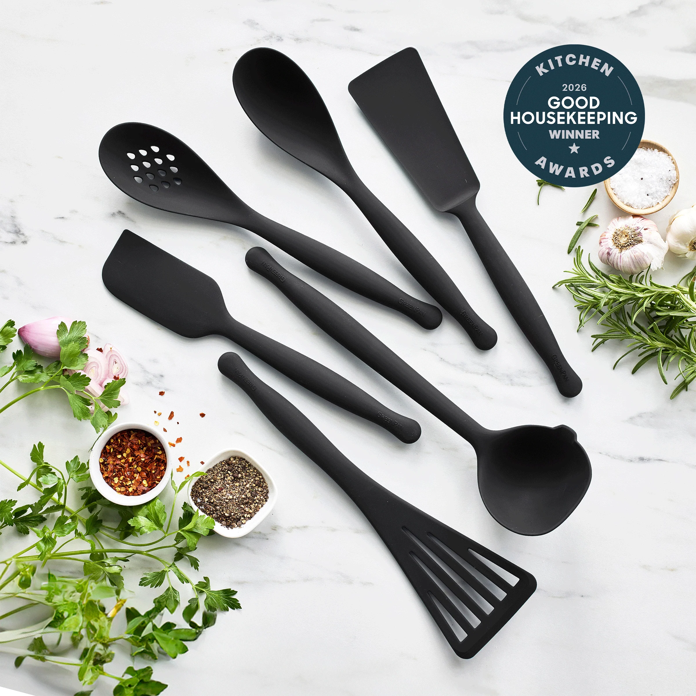 Premiere Silicone 6-Piece Utensil Set | Black