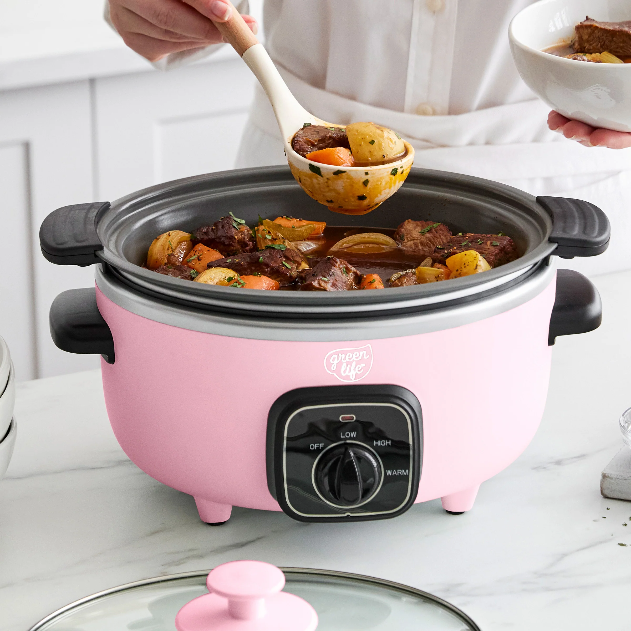 GreenLife Healthy 3.5-Quart Slow Cooker | Pink