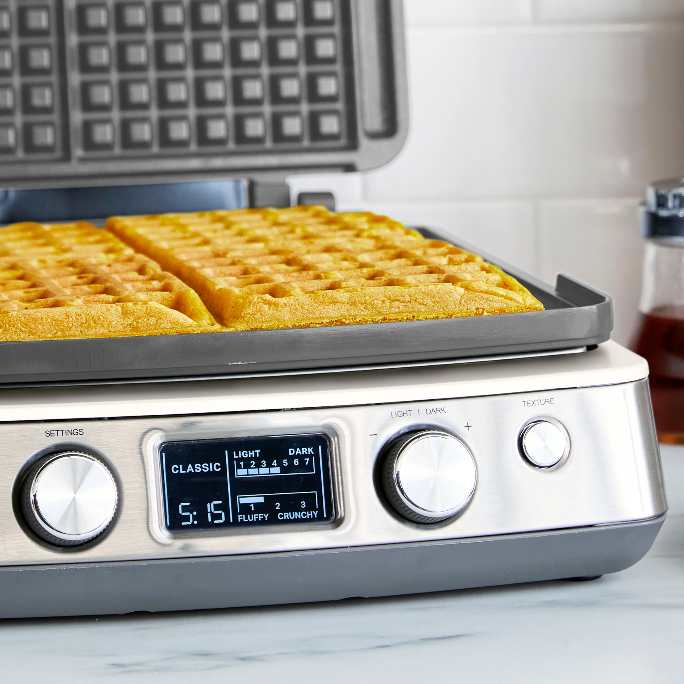 Elite Ceramic Nonstick 4-Square Waffle Maker | Cloud Cream