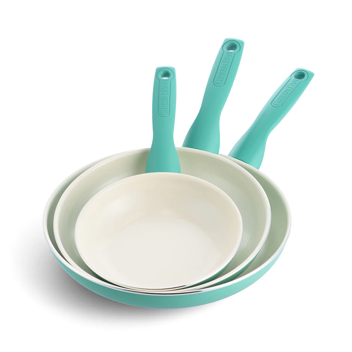 Rio Ceramic Nonstick 7, 9.5 and 11 Frypan Set | Turquoise