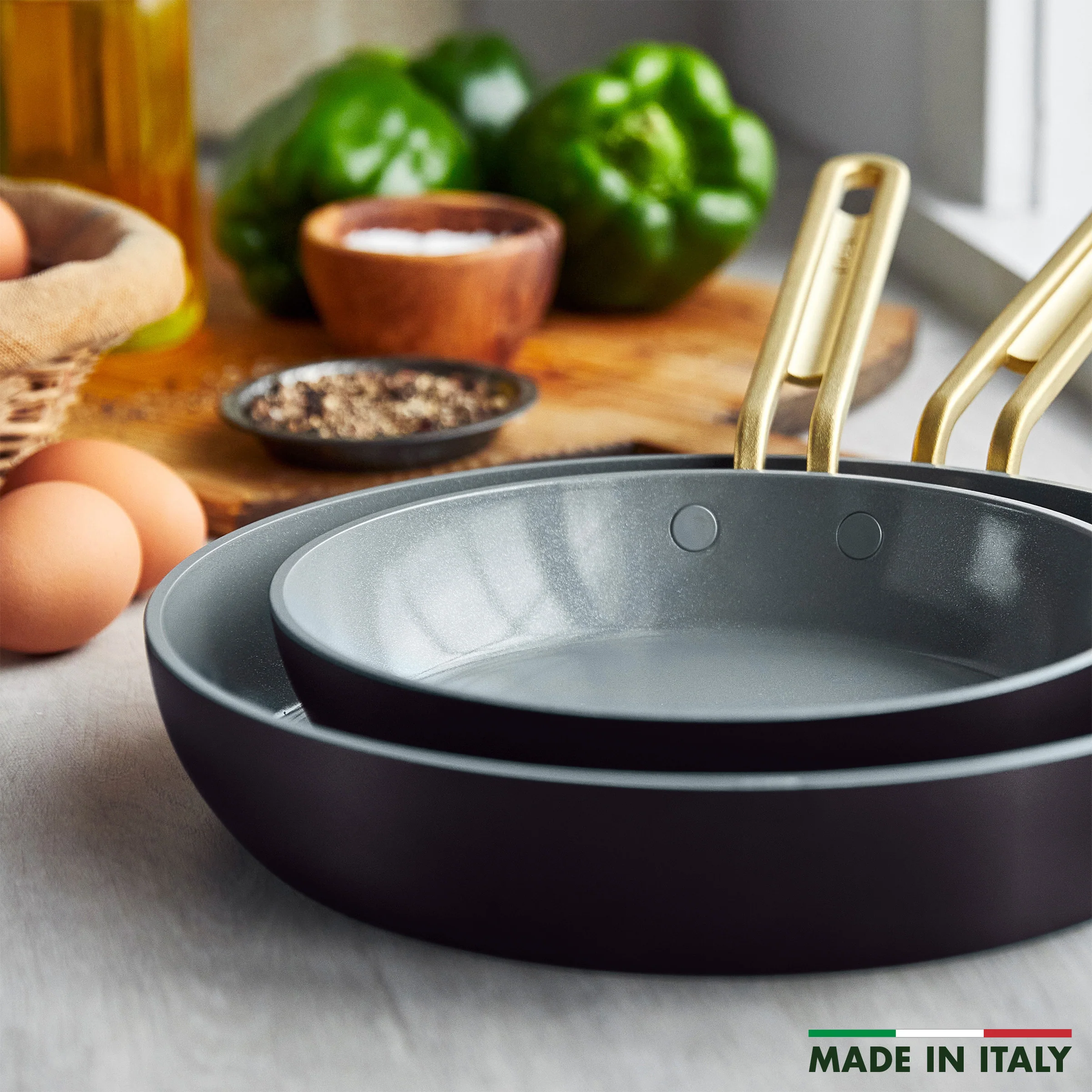 Stanley Tucci™ Ceramic Nonstick 8 and 10 Frypan Set | Calabrian Fig