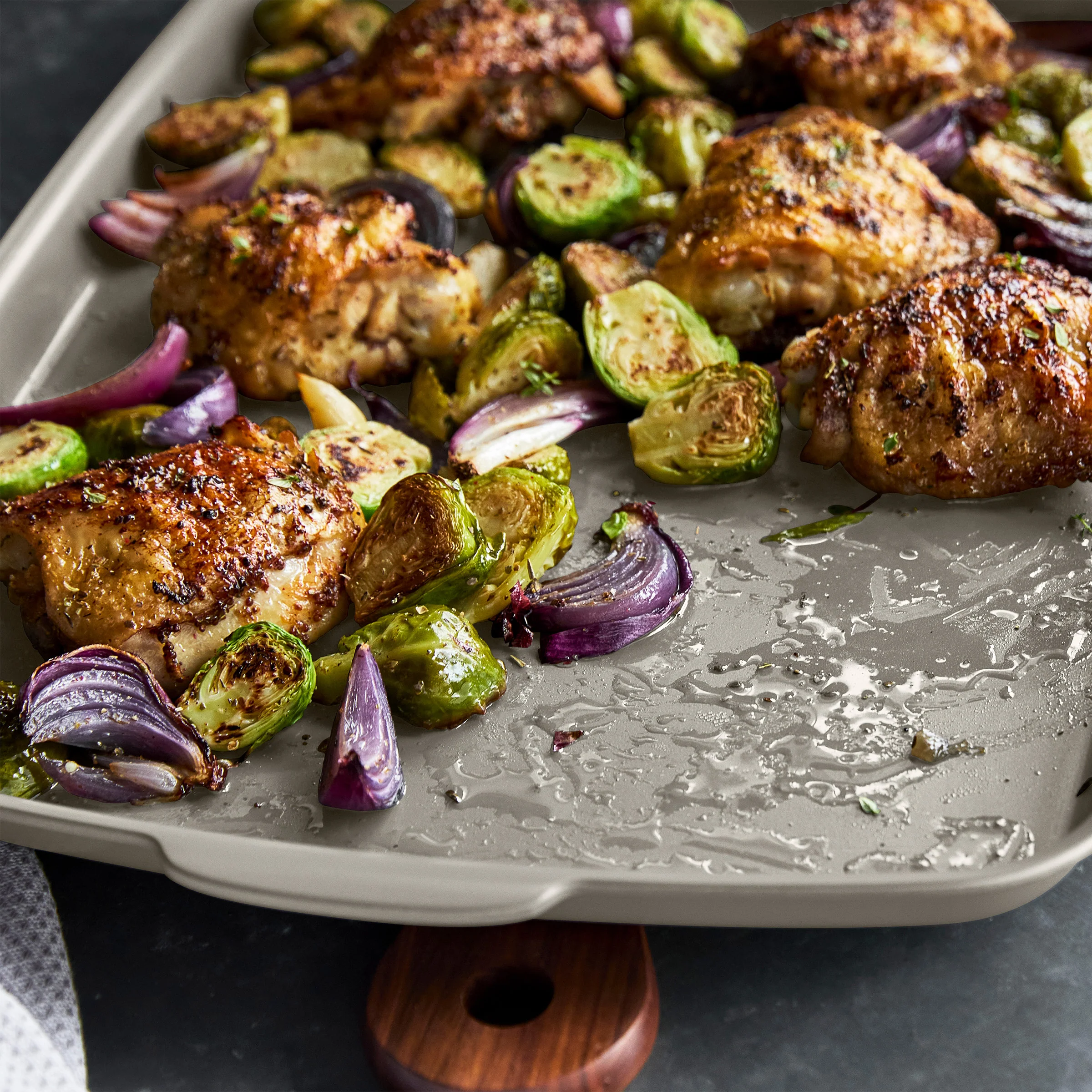 Premiere Ovenware Ceramic Nonstick 18 x 13 Half Sheet Pan Set | Taupe