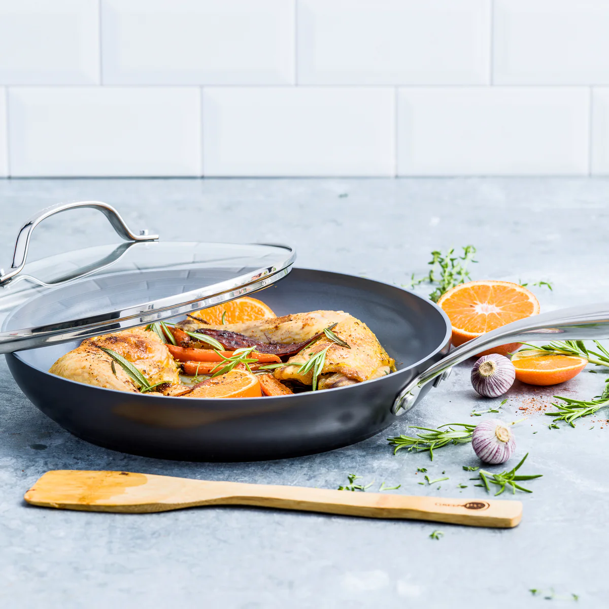 Valencia Pro Ceramic Nonstick 10 Frypan with Lid