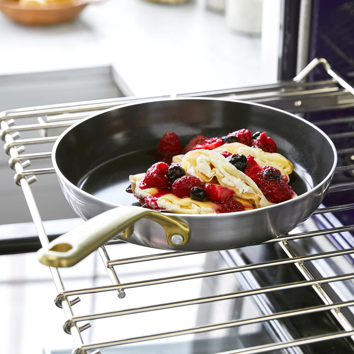 GP5 Stainless Steel 12 Frypan with Lid | Champagne Handles