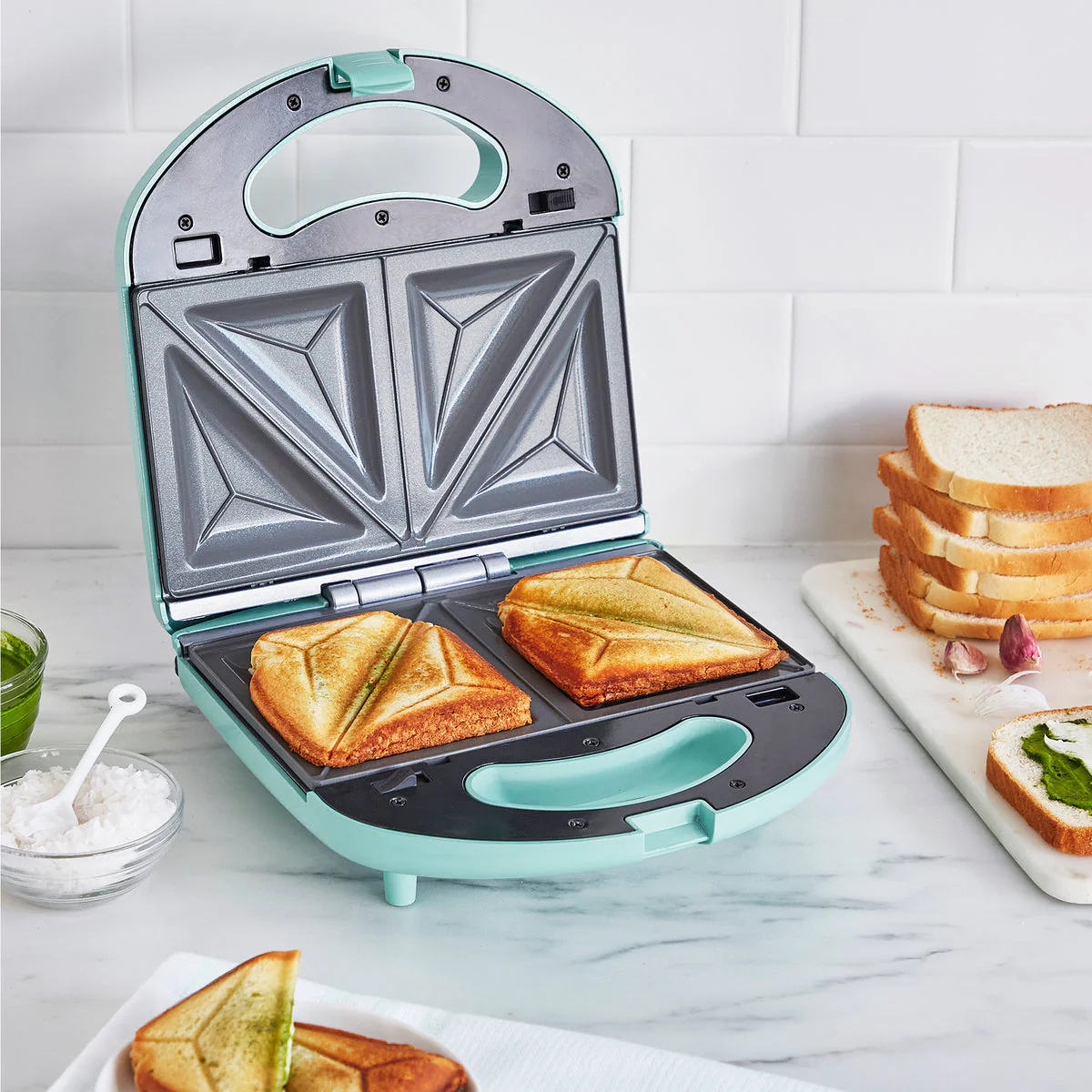 GreenLife Waffle and Sandwich Maker | Turquoise