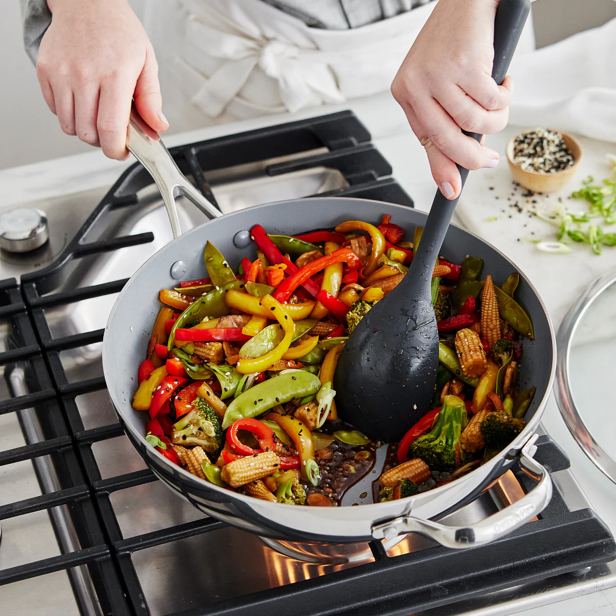 Valencia Pro Stainless Steel 12 Wok with Lid