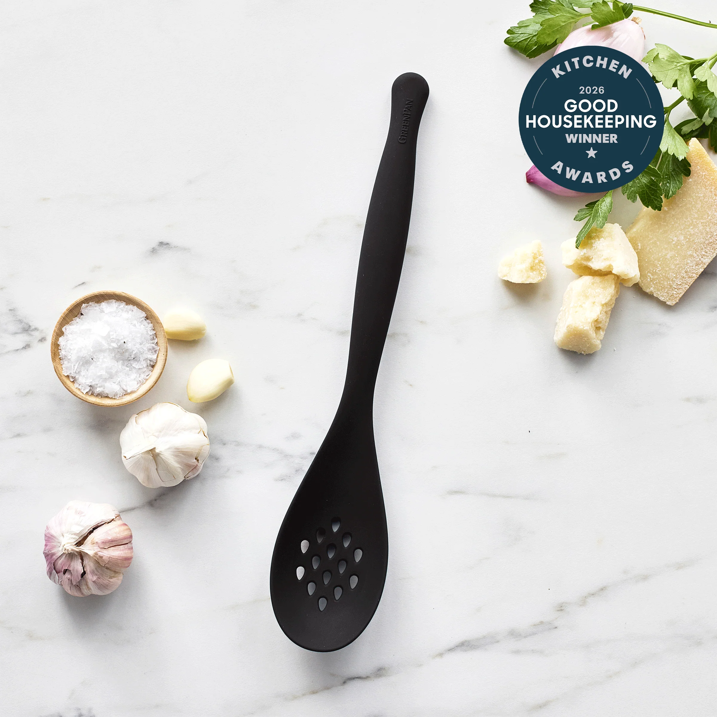 Premiere Silicone Slotted Spoon | Black