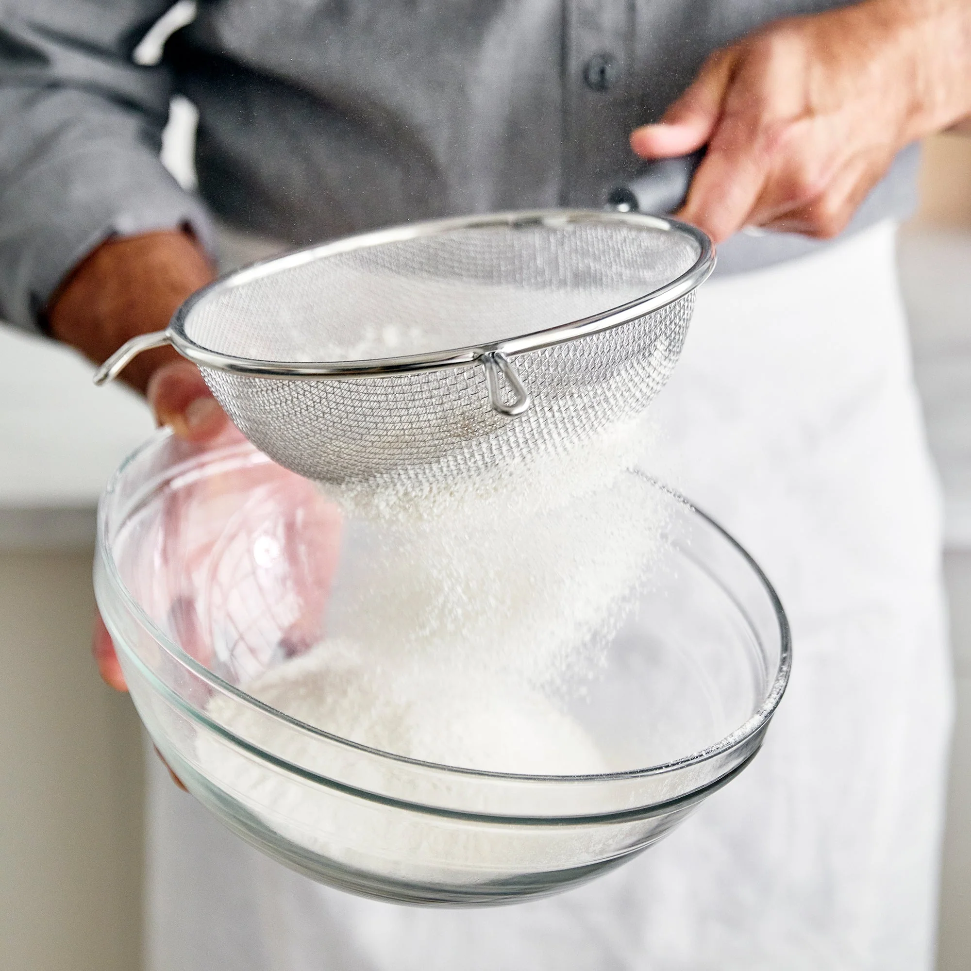 GreenLife Stainless Steel Mesh Strainers, Set of 4 | Gray