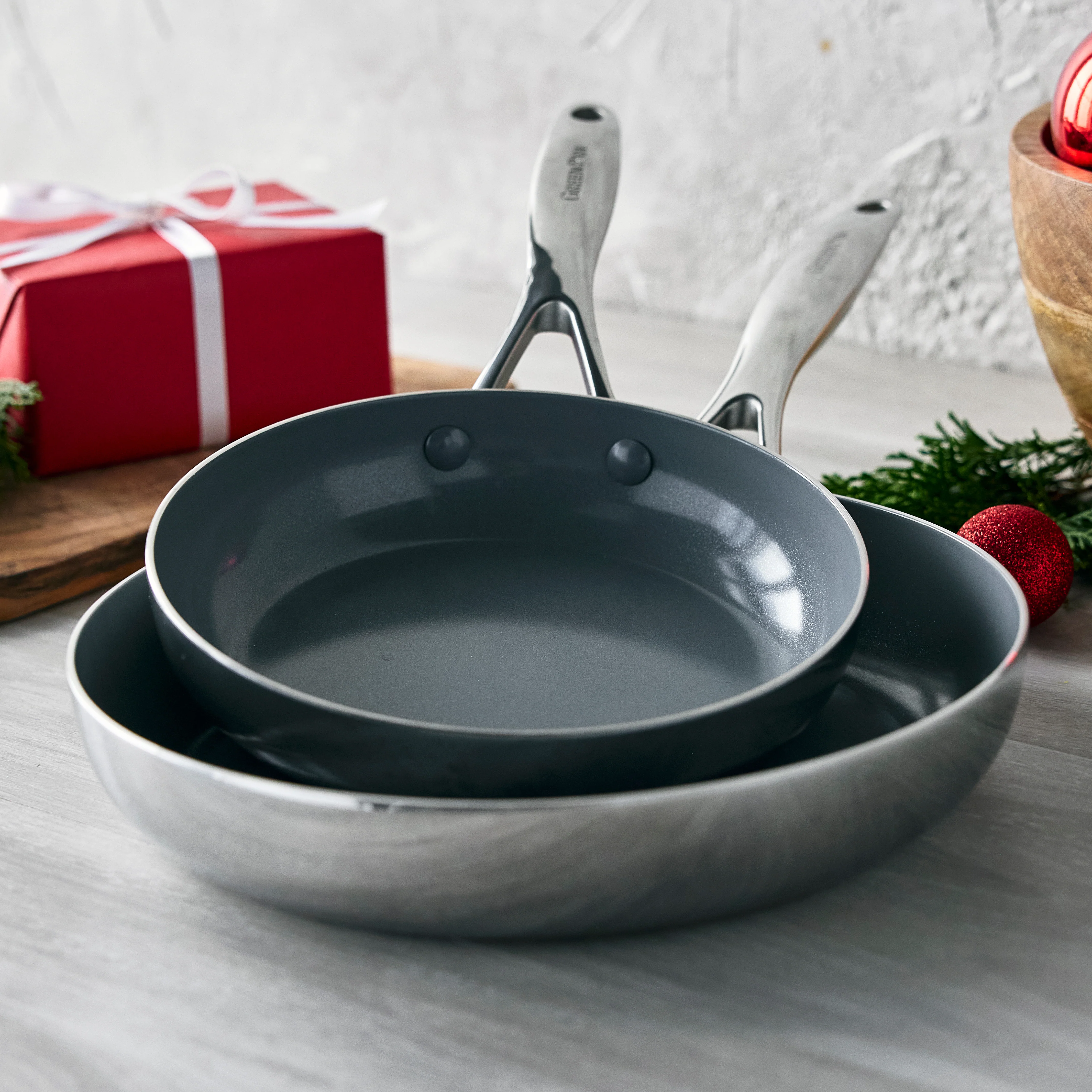 Valencia Pro Stainless Steel 8 and 10 Frypan Set