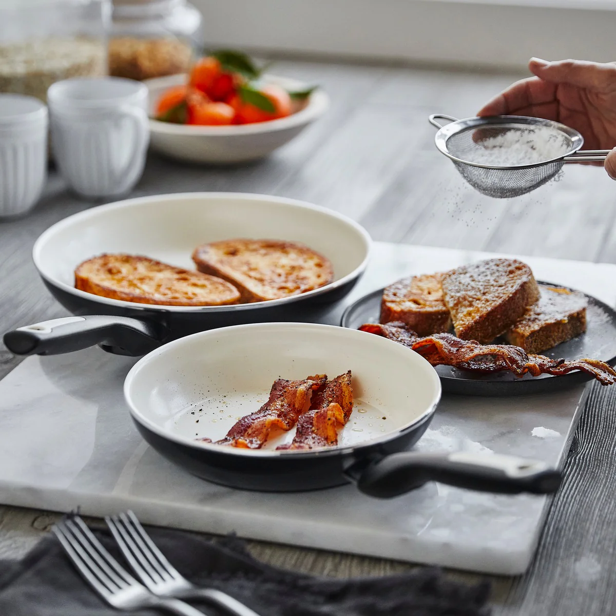 Rio Ceramic Nonstick 16-Piece Cookware Set | Black