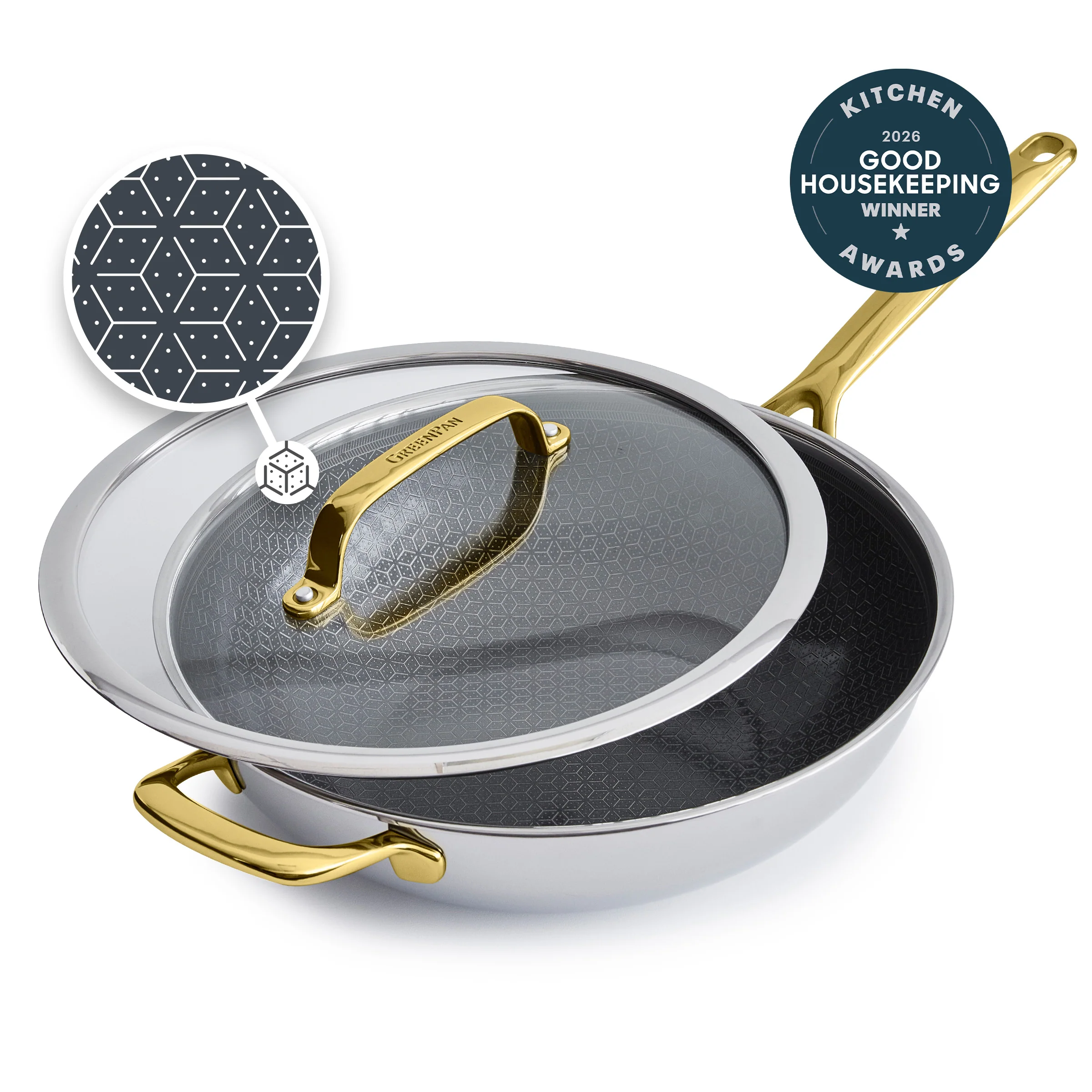 Spectra Gold Thermobond Hybrid Ceramic Nonstick 12 Wok with Lid