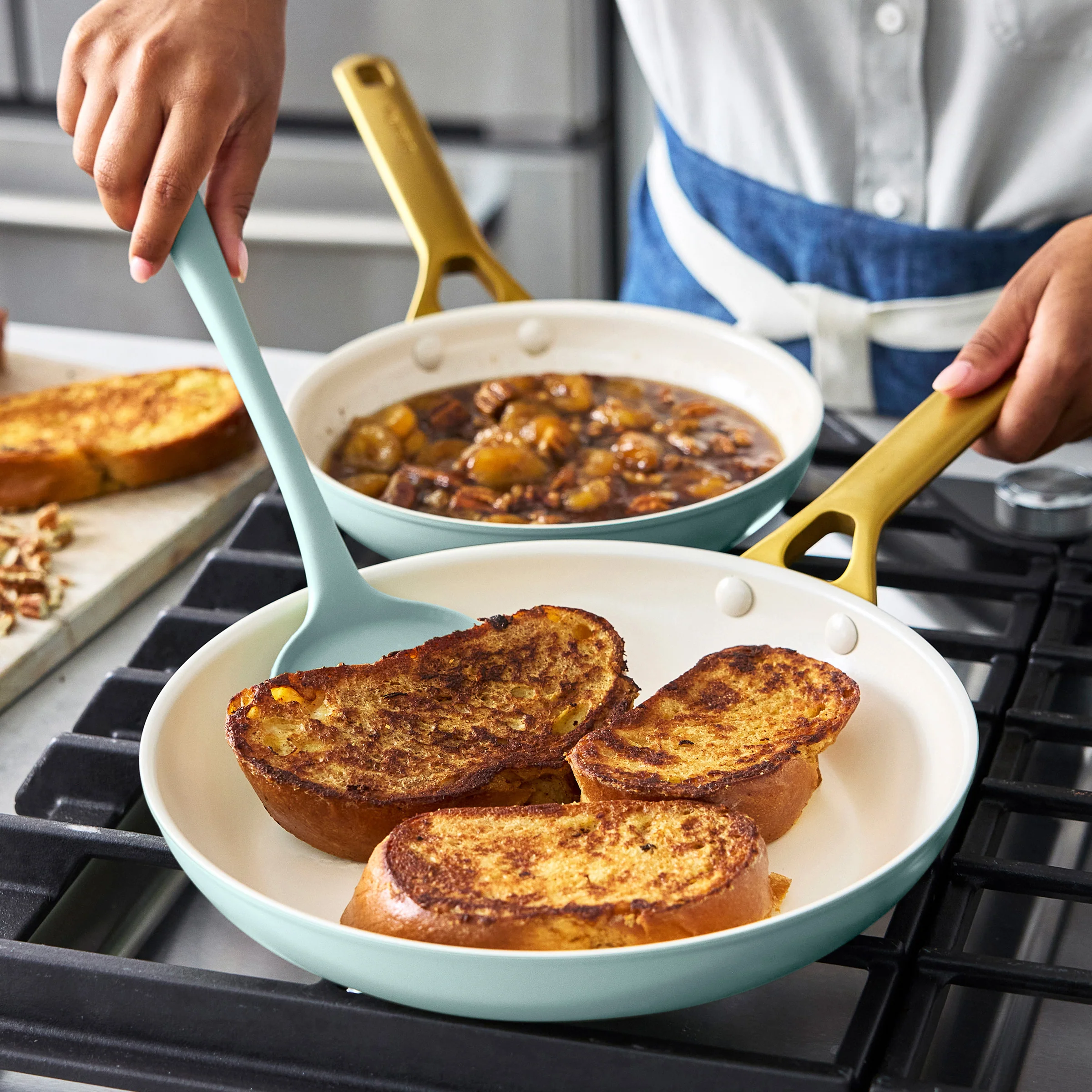 Reserve Pro Ceramic Nonstick 8, 10 and 12 Frypan Set | Seaside